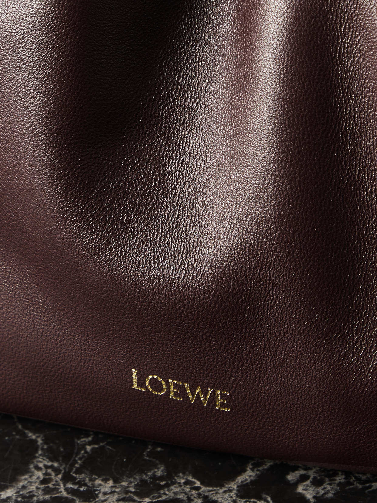 Loewe Large Flamenco Purse In Mellow Nappa Lambskin In Burgundy