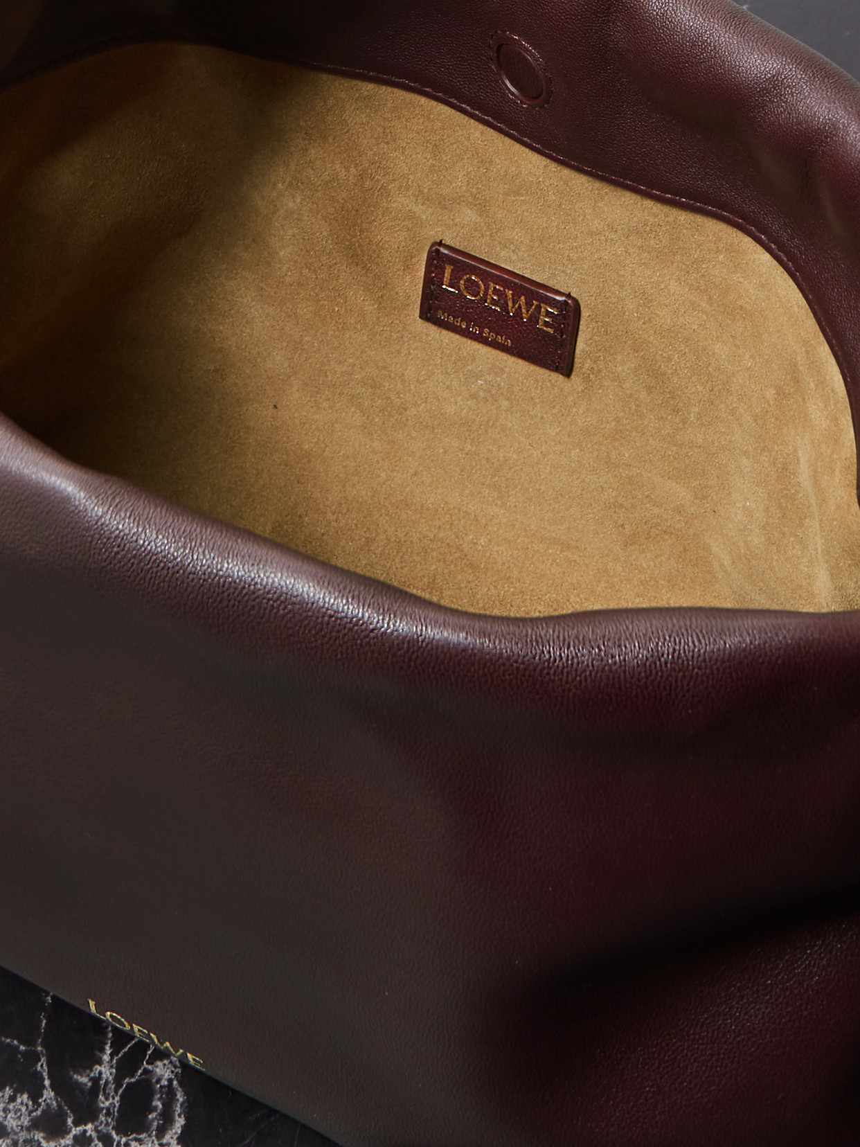 Loewe Large Flamenco Purse In Mellow Nappa Lambskin In Burgundy