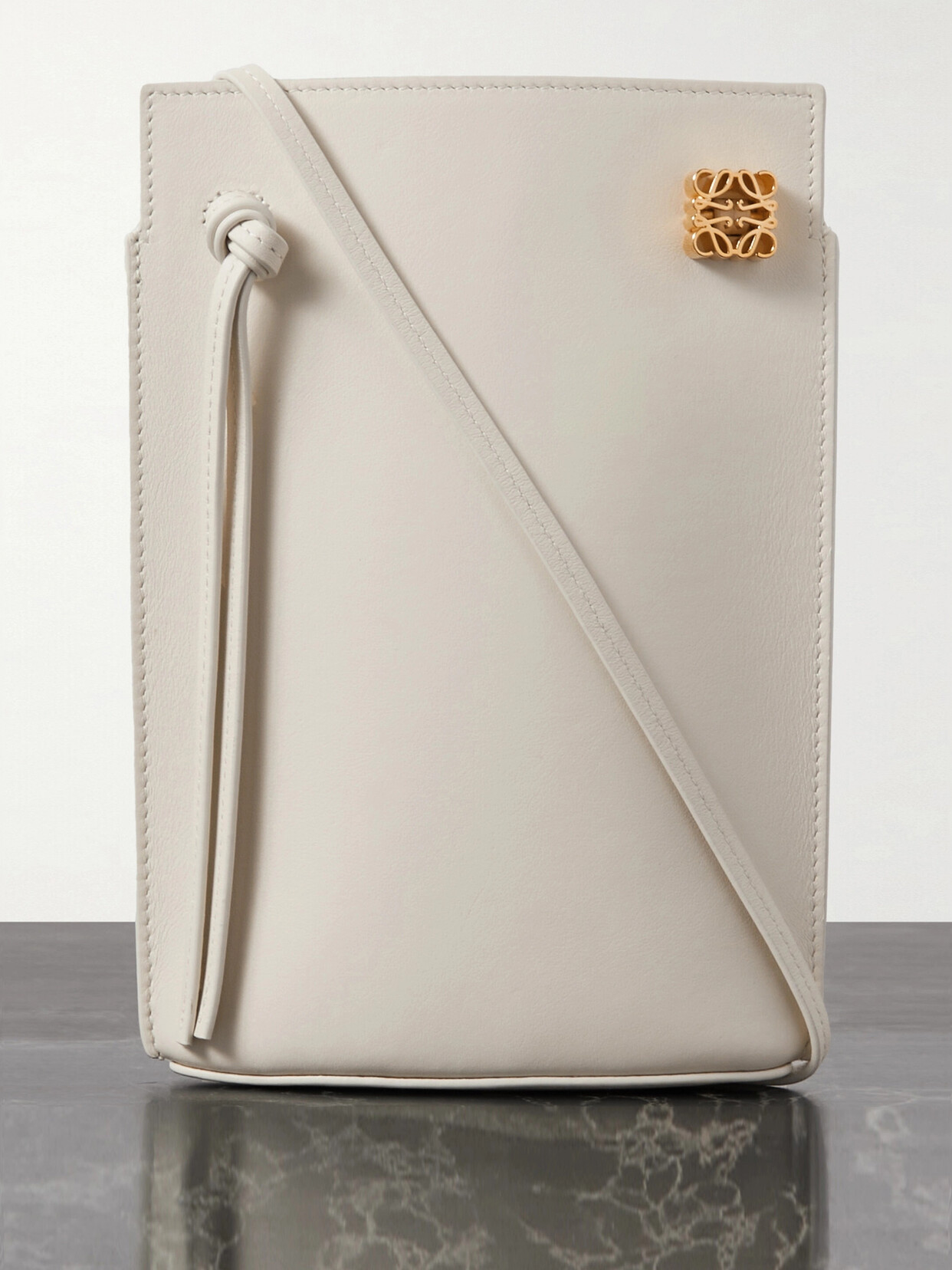 Loewe - Dice Pocket Embellished Leather Shoulder Bag - White