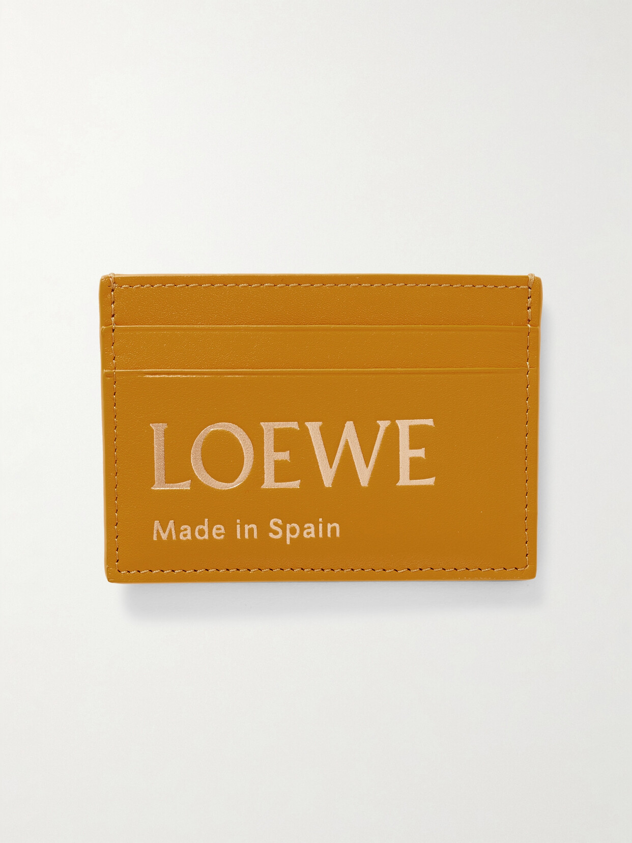 Loewe Embossed Leather Cardholder In Yellow