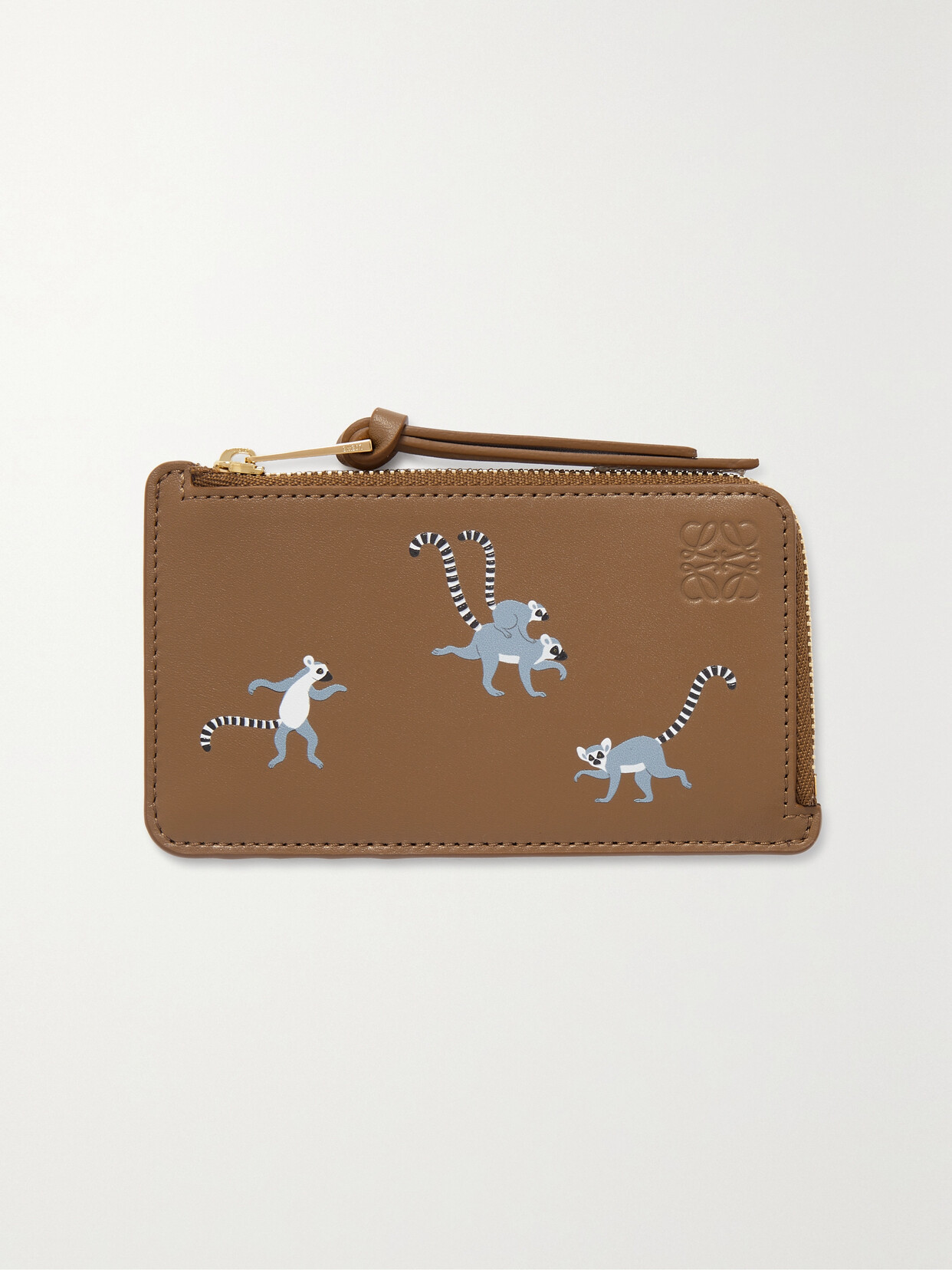 Loewe - Lemur Printed Leather Cardholder - Brown