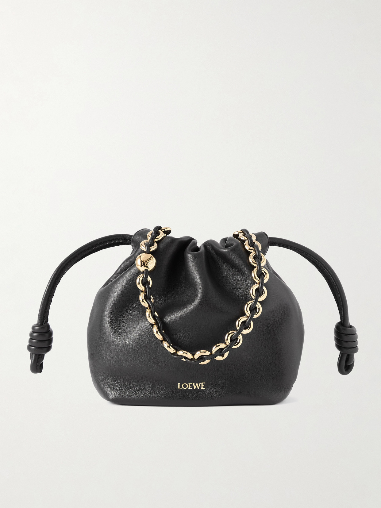 Loewe Flamenco Mini Leather Clutch In Black