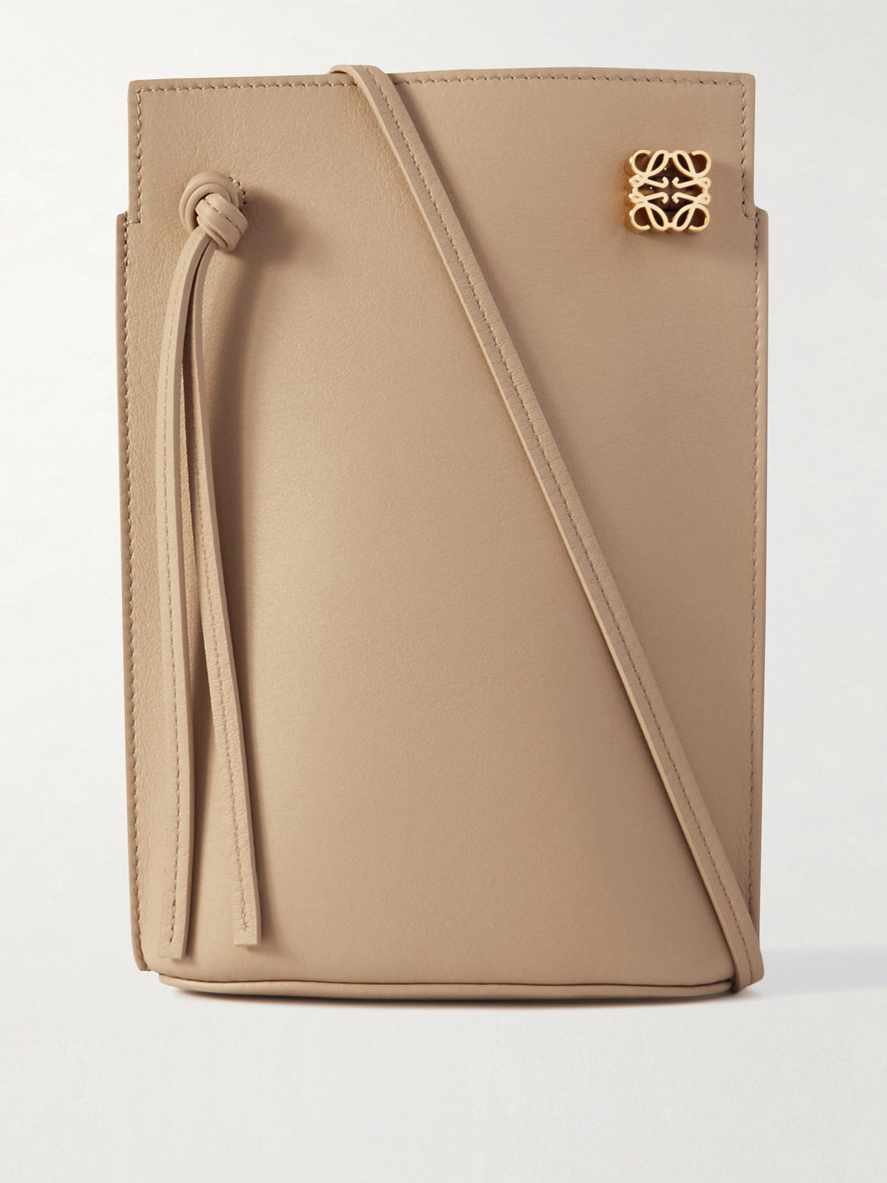 Loewe Dice Pocket Embellished Leather Shoulder Bag In Cream