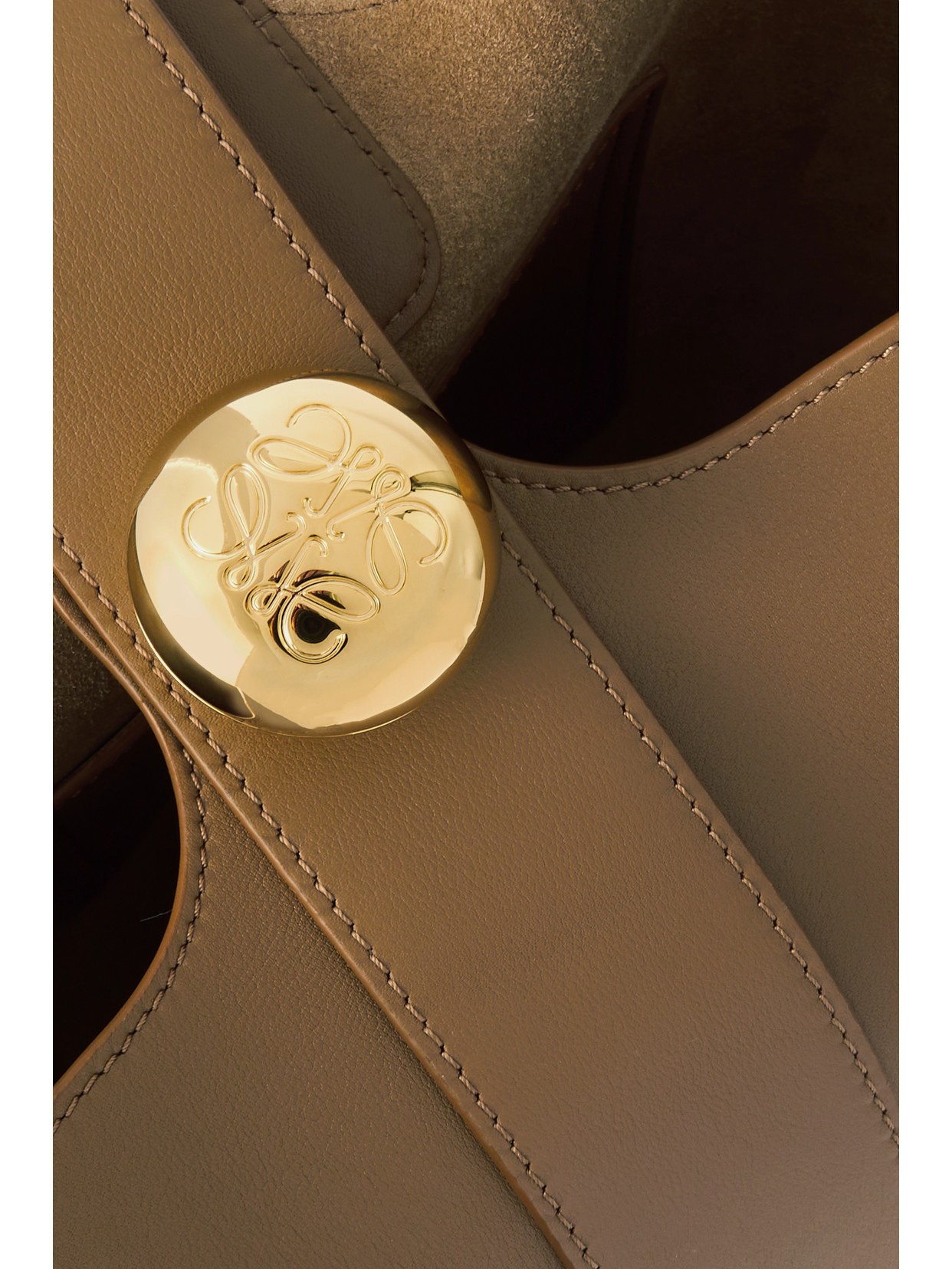 Loewe Leather Bucket Bag In Brown