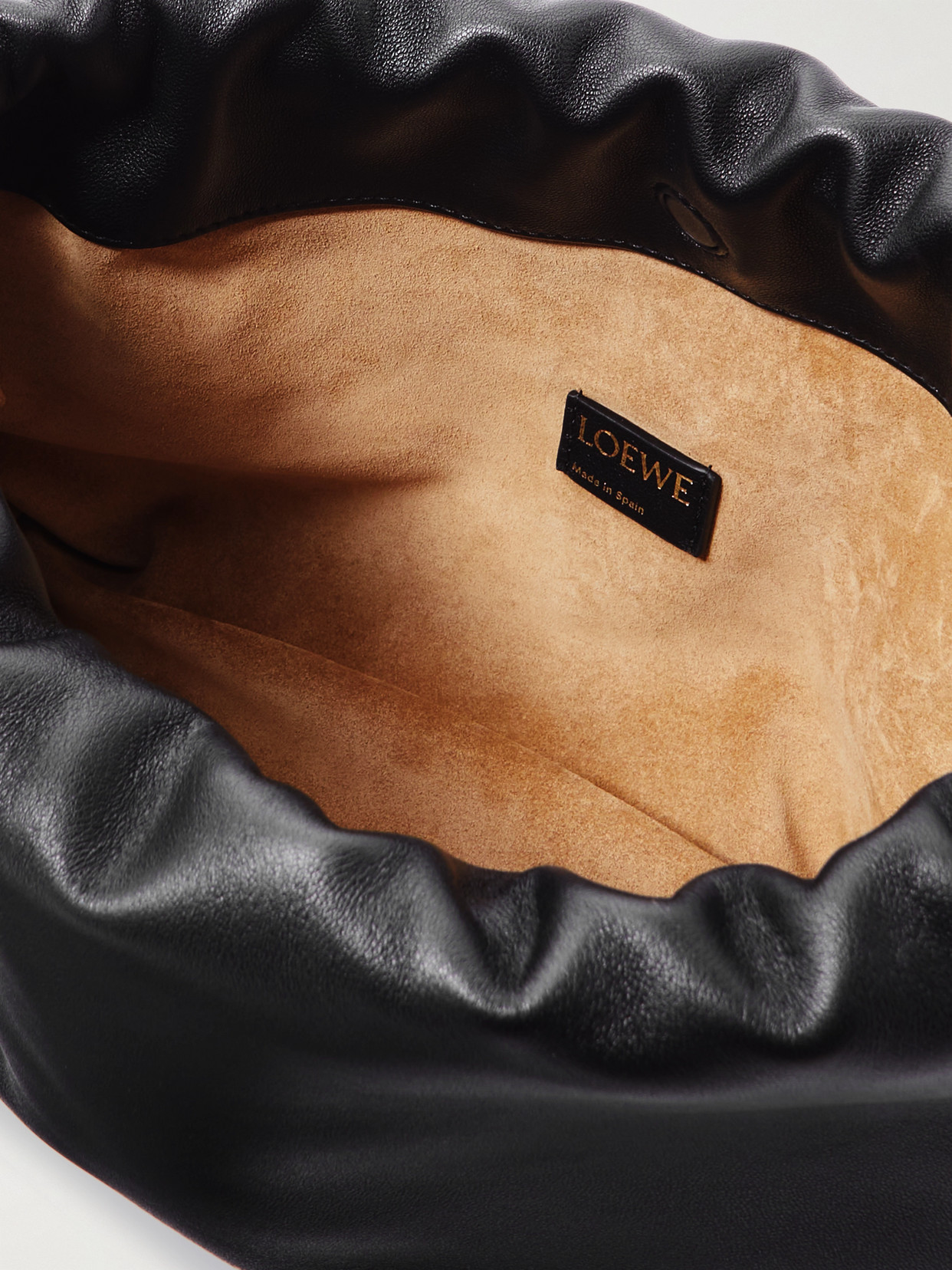 Loewe Flamenco Leather Clutch In Black