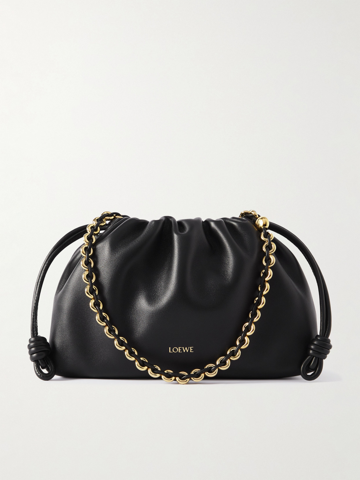 Loewe Flamenco Leather Clutch In Black