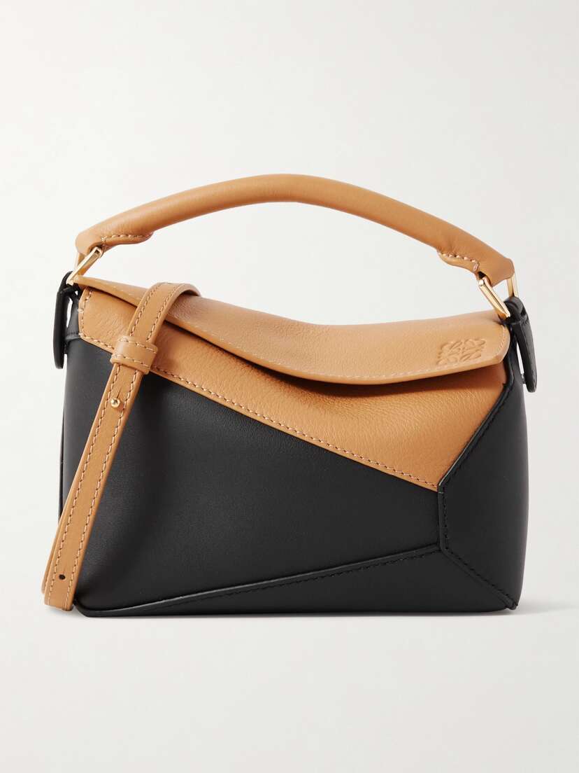 Loewe Puzzle Edge Mini Two-tone Textured-leather Shoulder Bag
