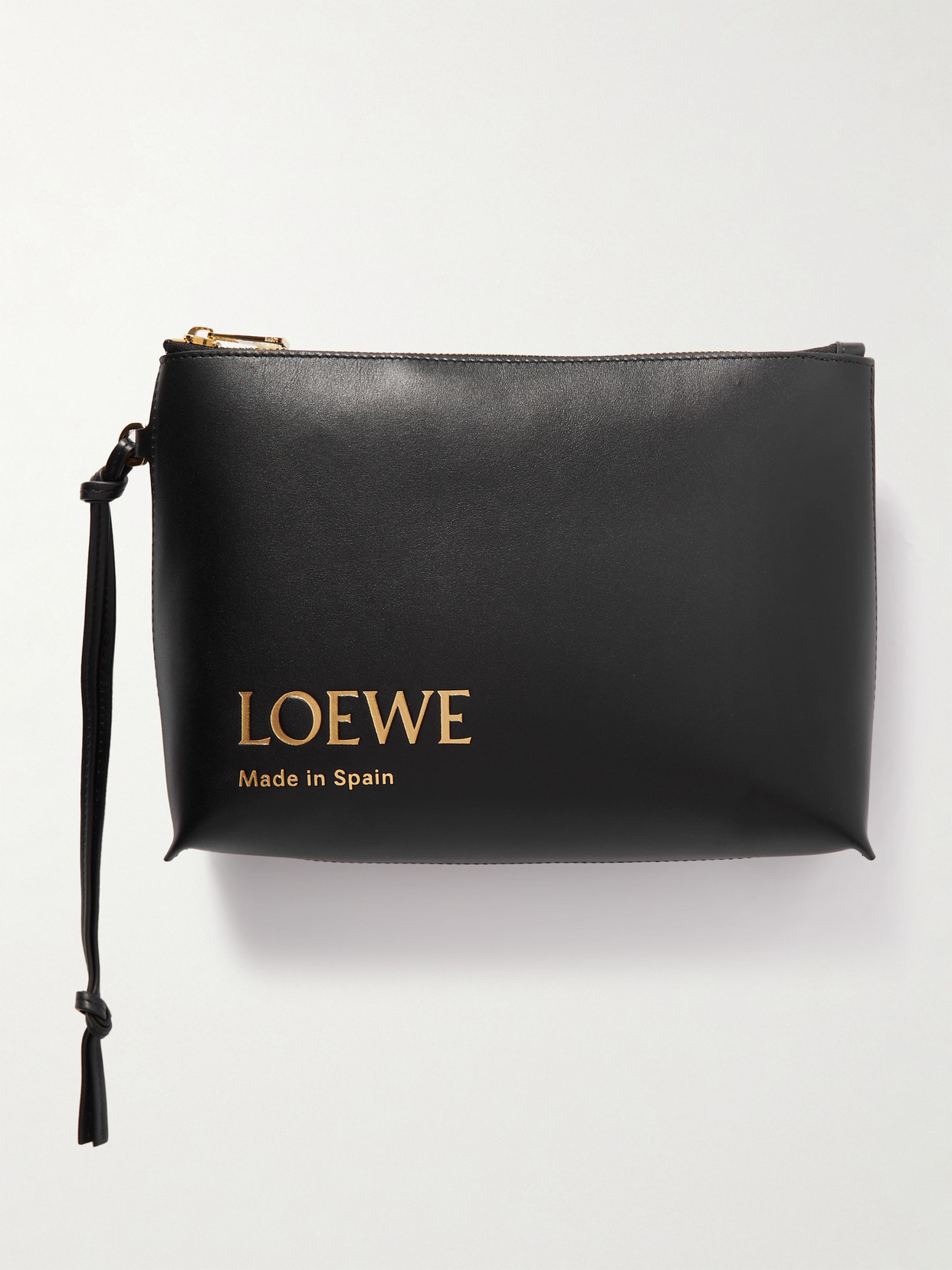 Loewe Debossed Leather Clutch In Black