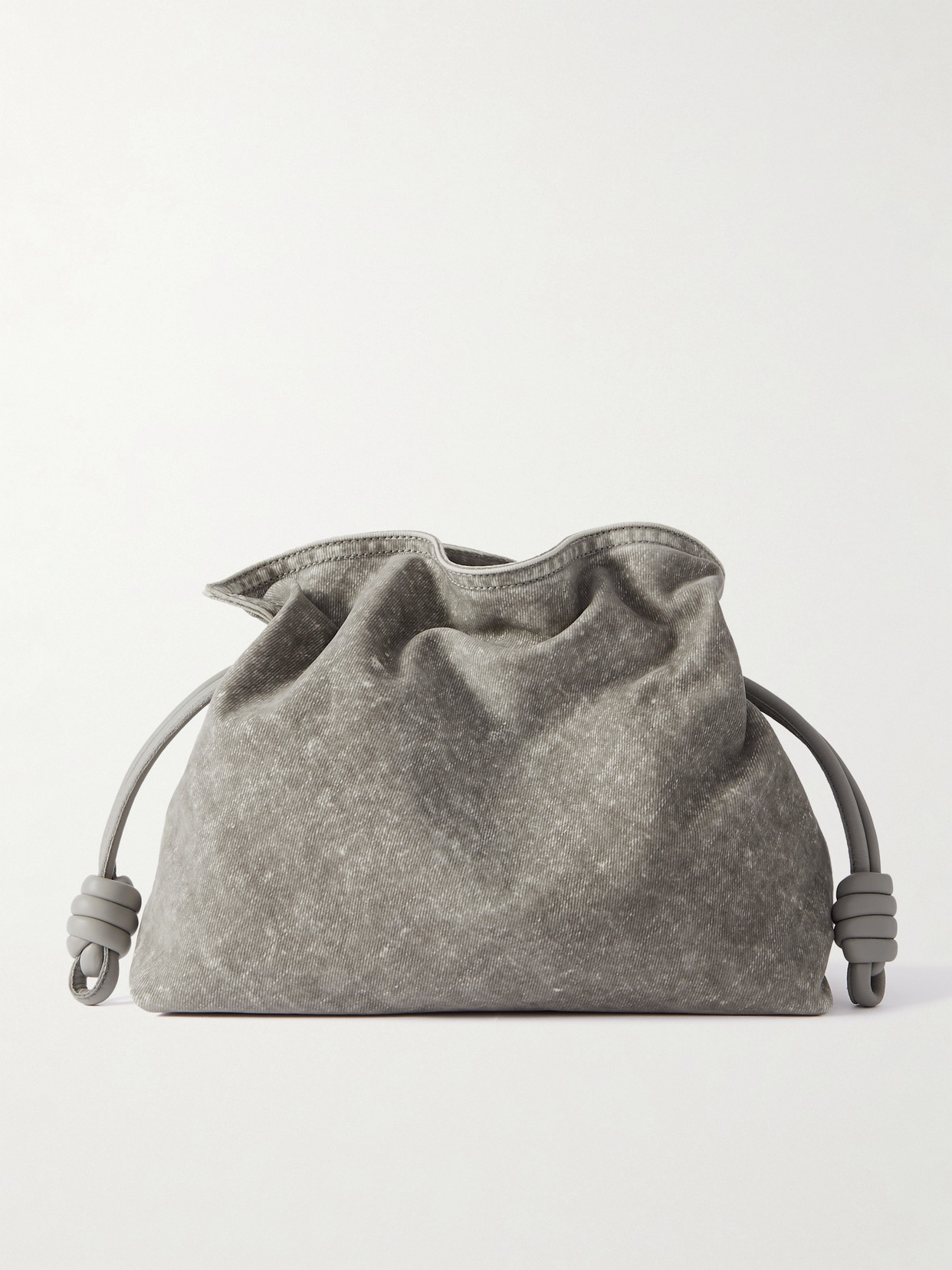 Loewe Flamenco Medium Leather-trimmed Denim Clutch