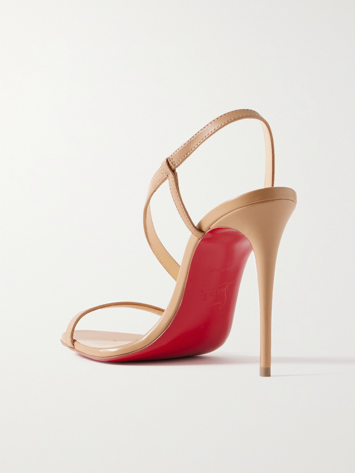 Shop Christian Louboutin Rosalie 100 Pvc-trimmed Leather Sandals In Neutrals