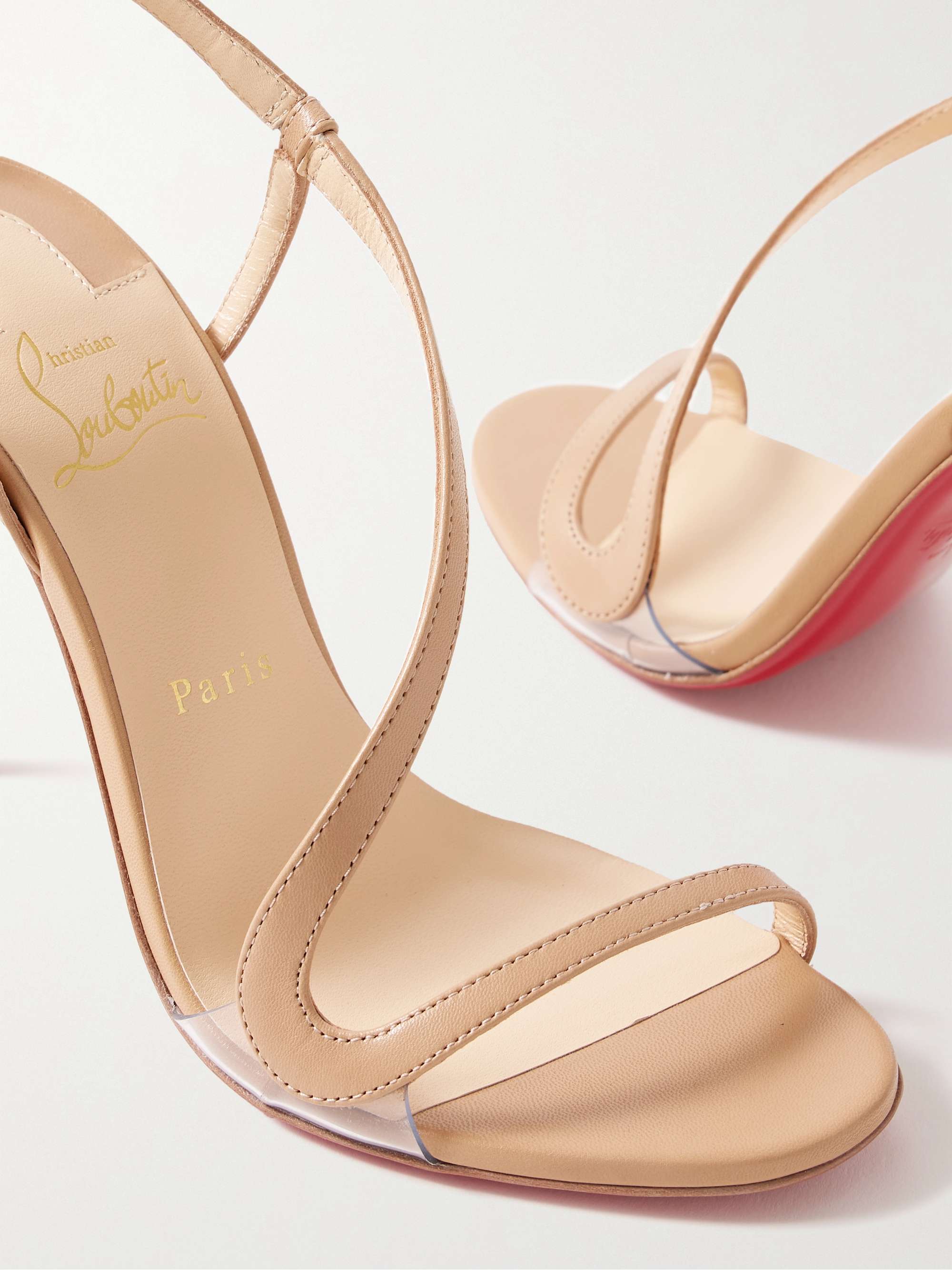 CHRISTIAN LOUBOUTIN Rosalie 100 PVC-trimmed leather sandals