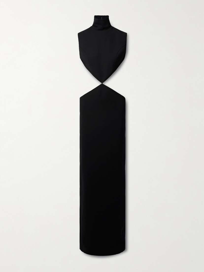 Mônot Open-back Cutout Crepe Gown