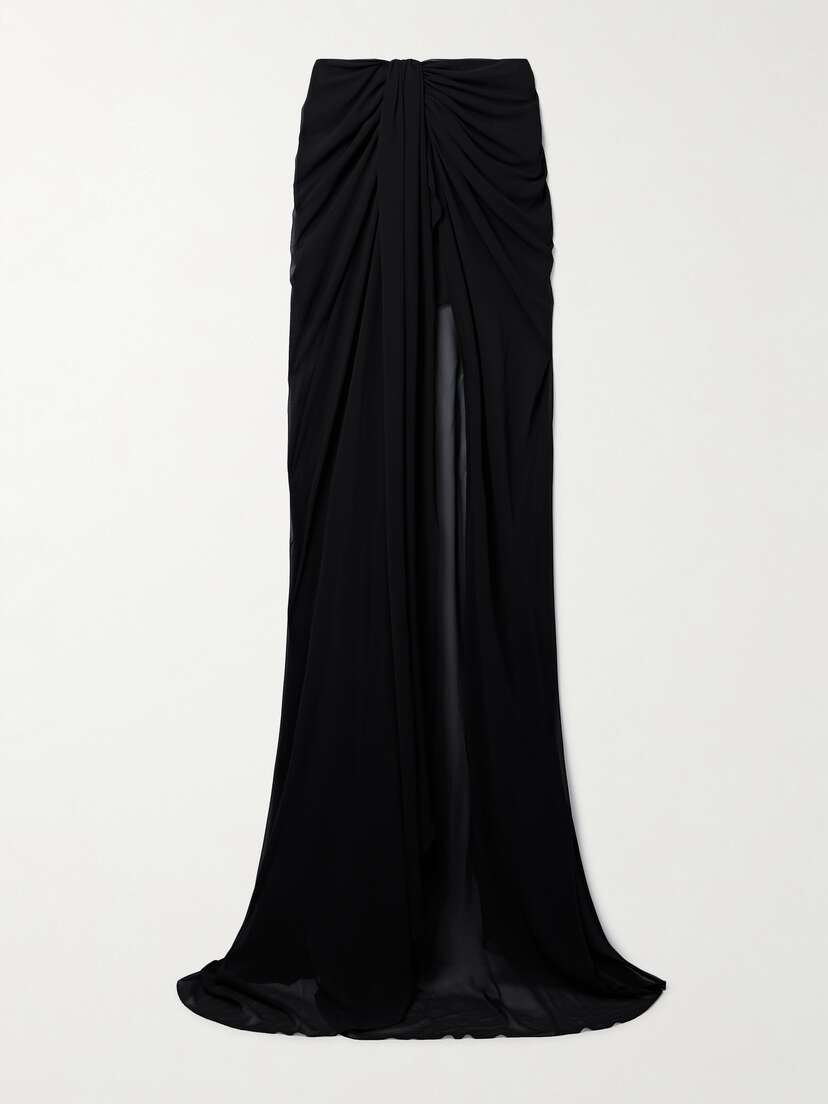 Mônot Draped Chiffon Maxi Skirt