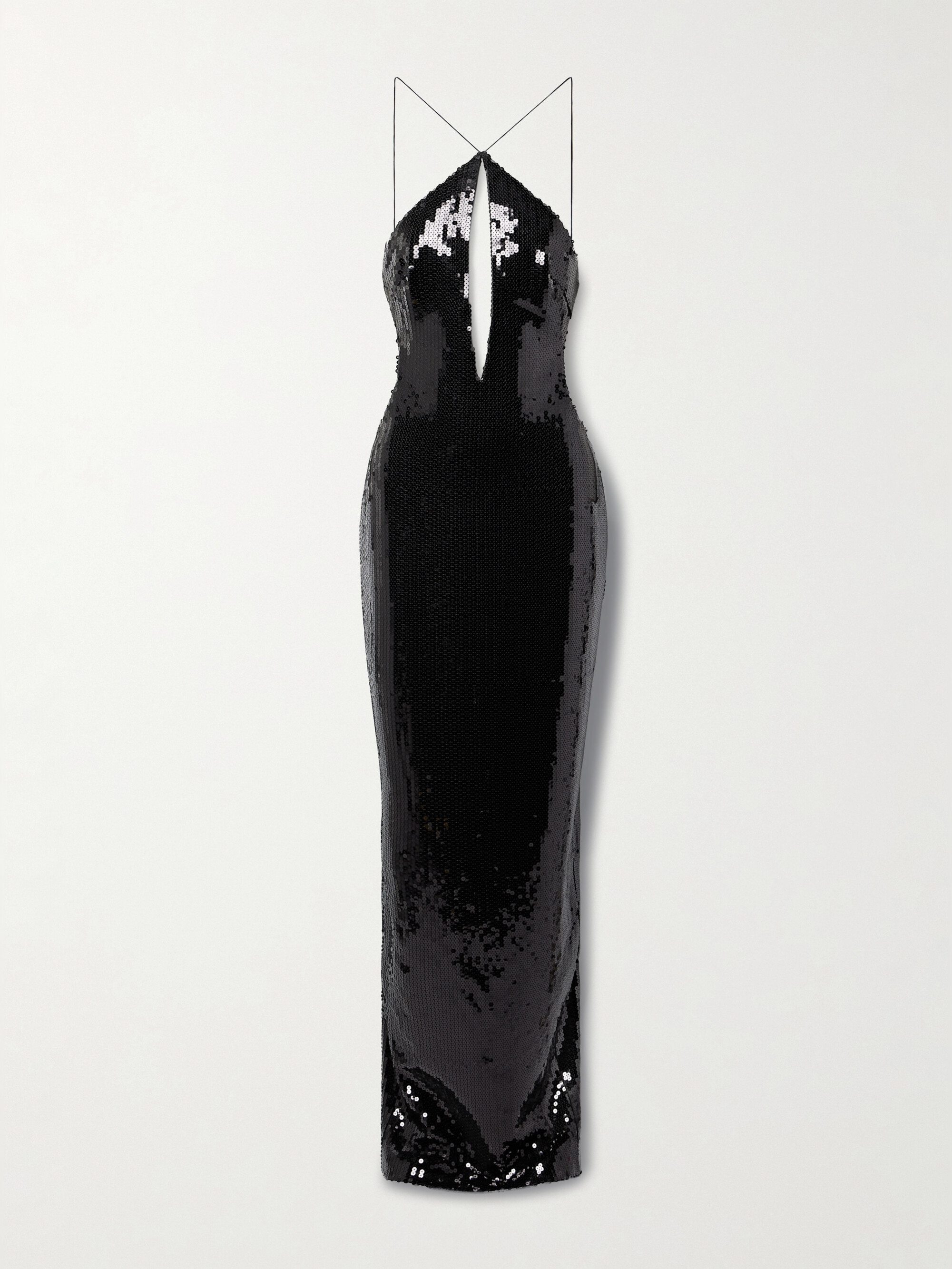 Mônot Elsa cutout sequined tulle maxi dress thumbnail