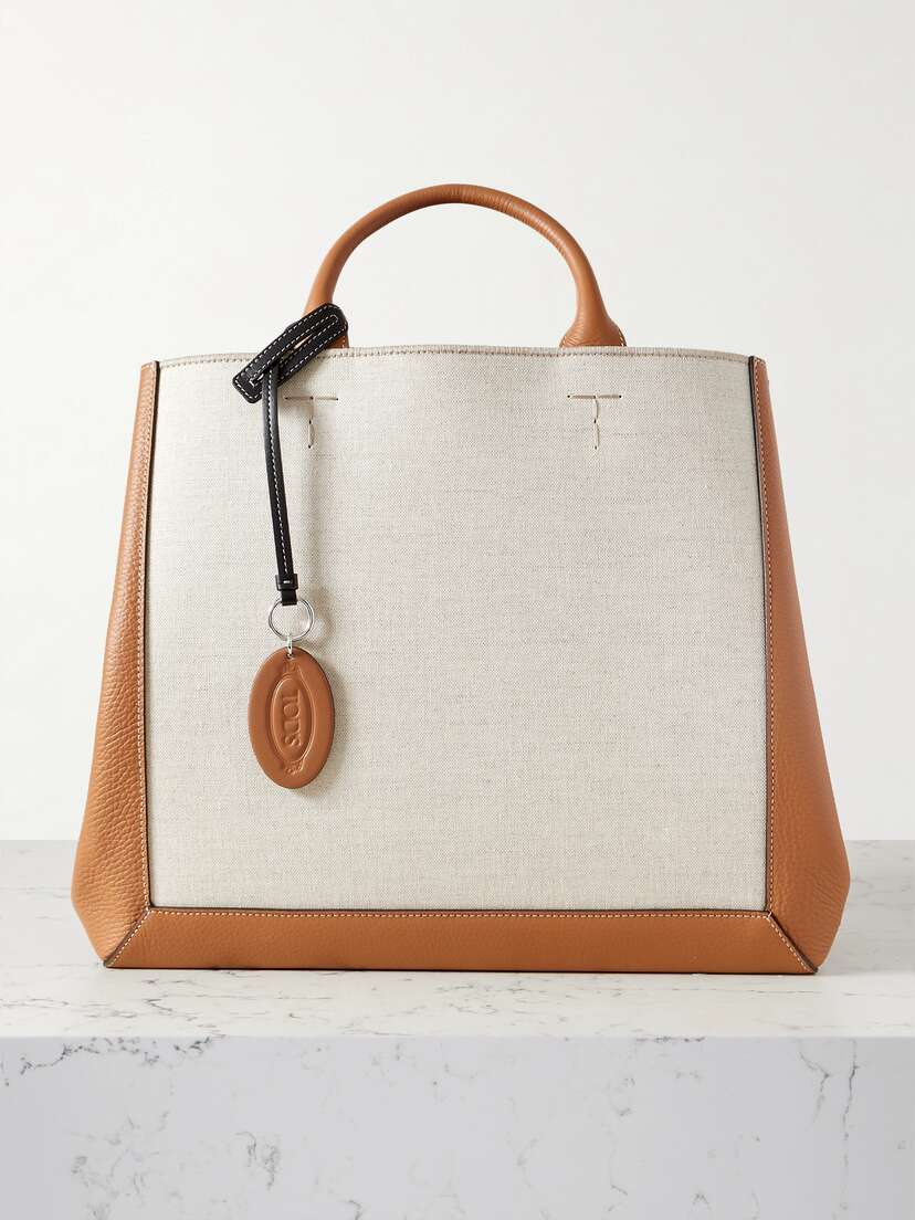Tod's Cln Large Canvas And Textured-leather Tote
