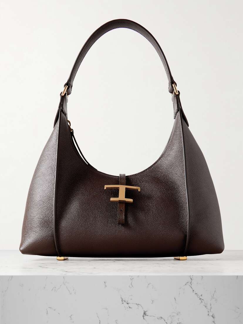 Tod's T Timeless Small Textured-leather Shoulder Bag