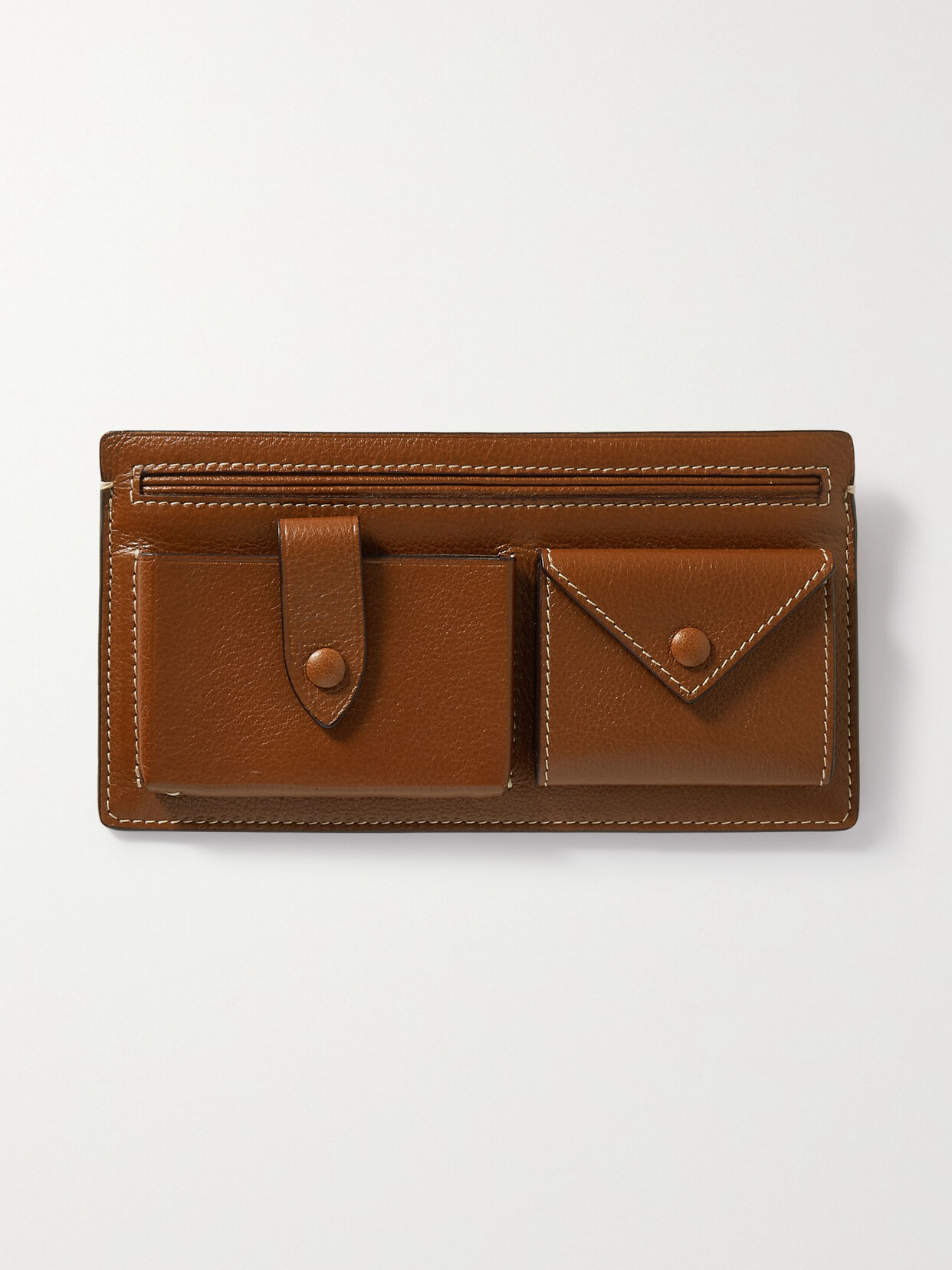 Metier Textured-leather Wallet In Brown