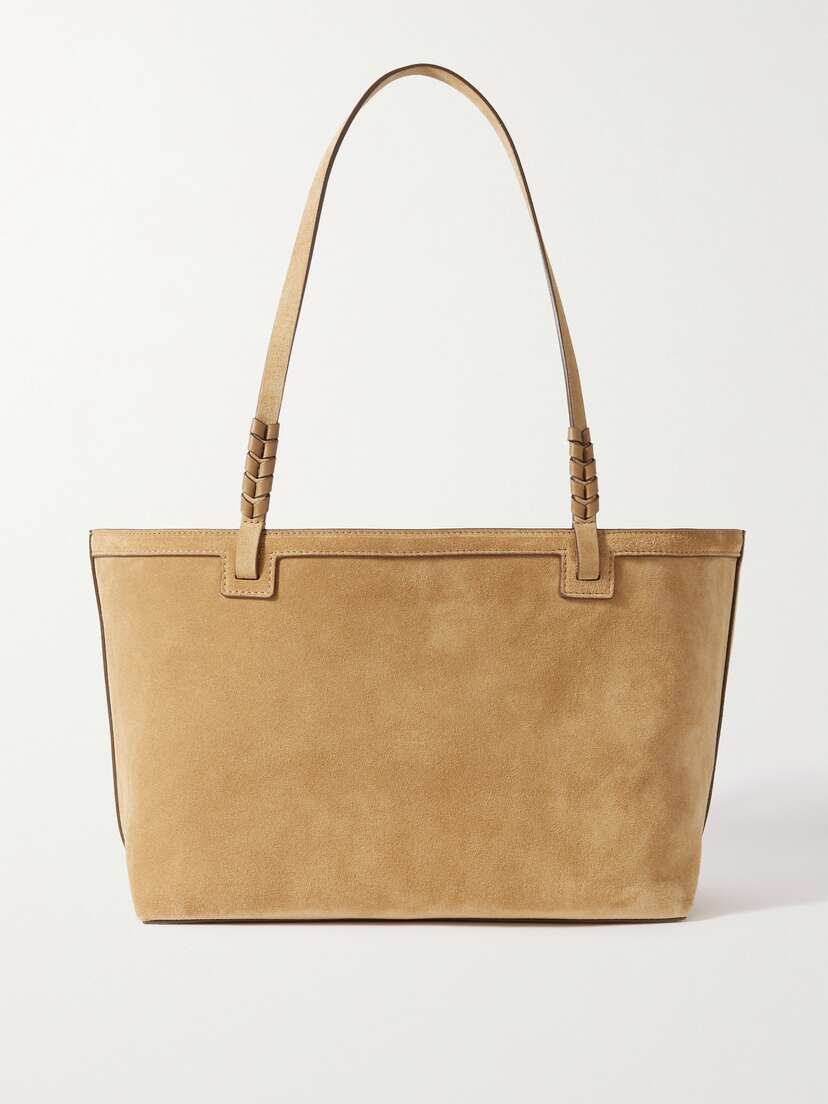 Métier Cala 32 Braided Leather-trimmed Suede Tote