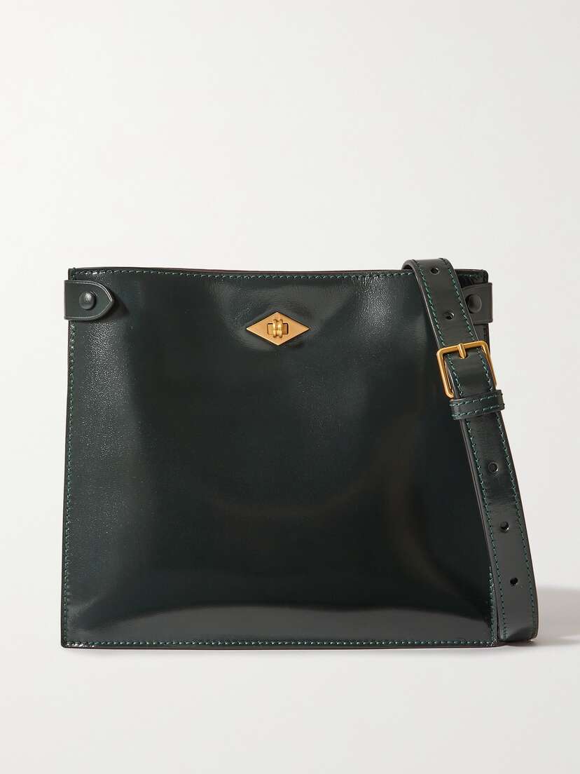Métier Stowaway Glossed-leather Shoulder Bag