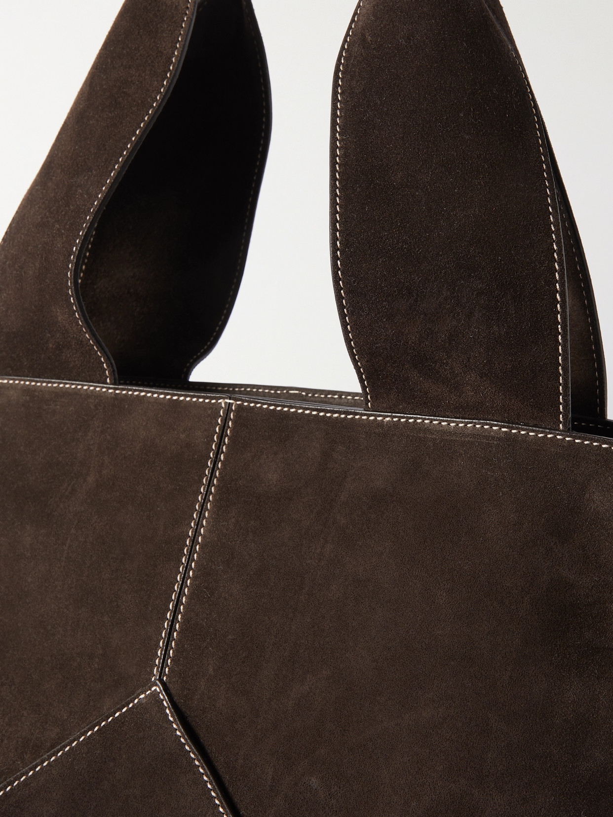 Shop Metier Market Small Suede Tote In Brown