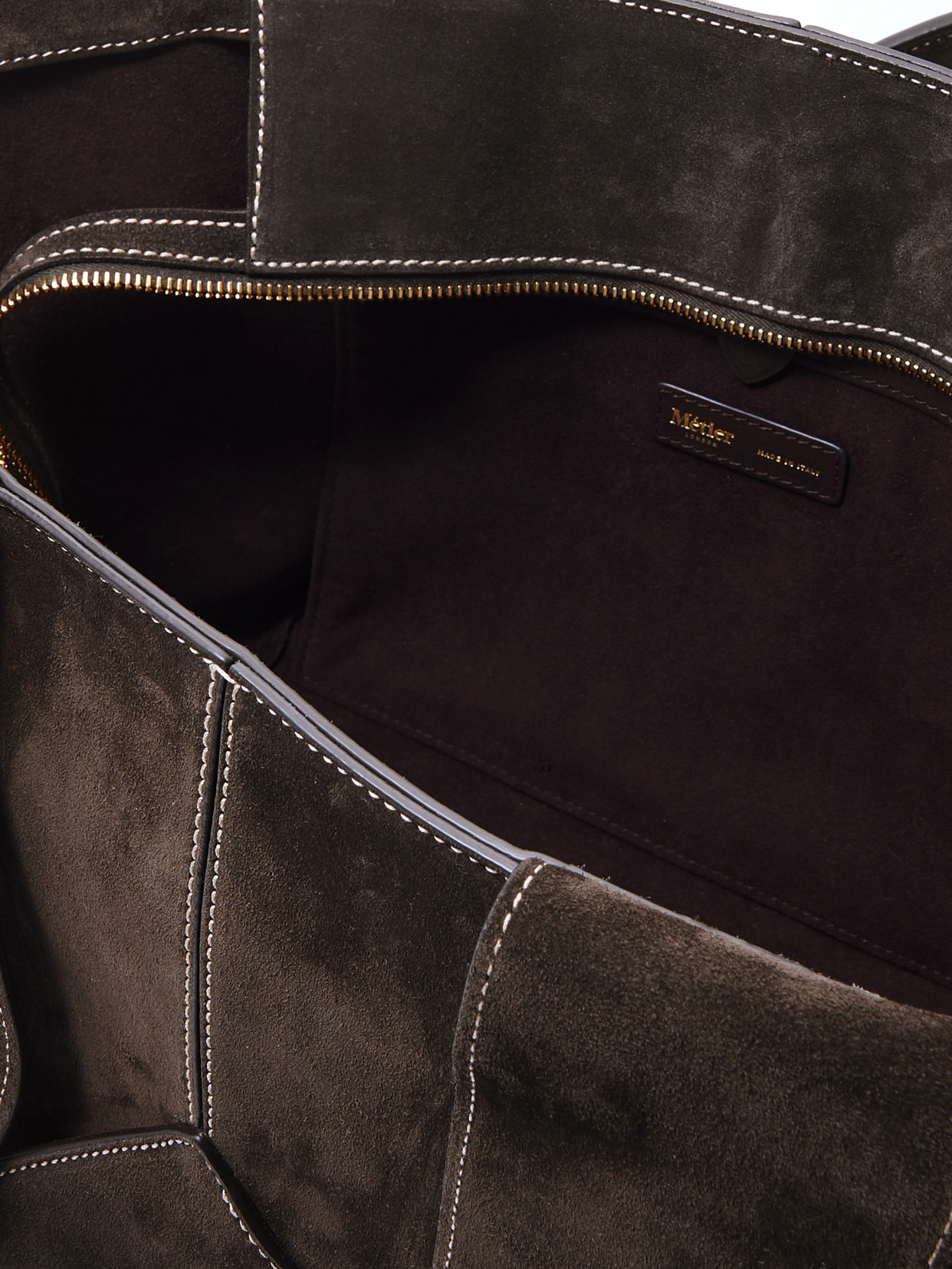 Metier Market Small Suede Tote In Brown