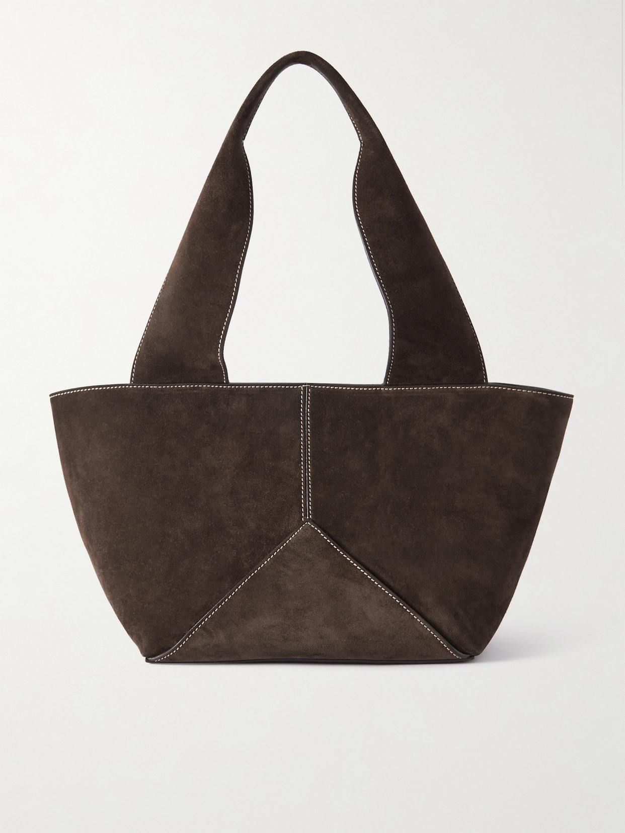 Metier Market Small Suede Tote In Brown