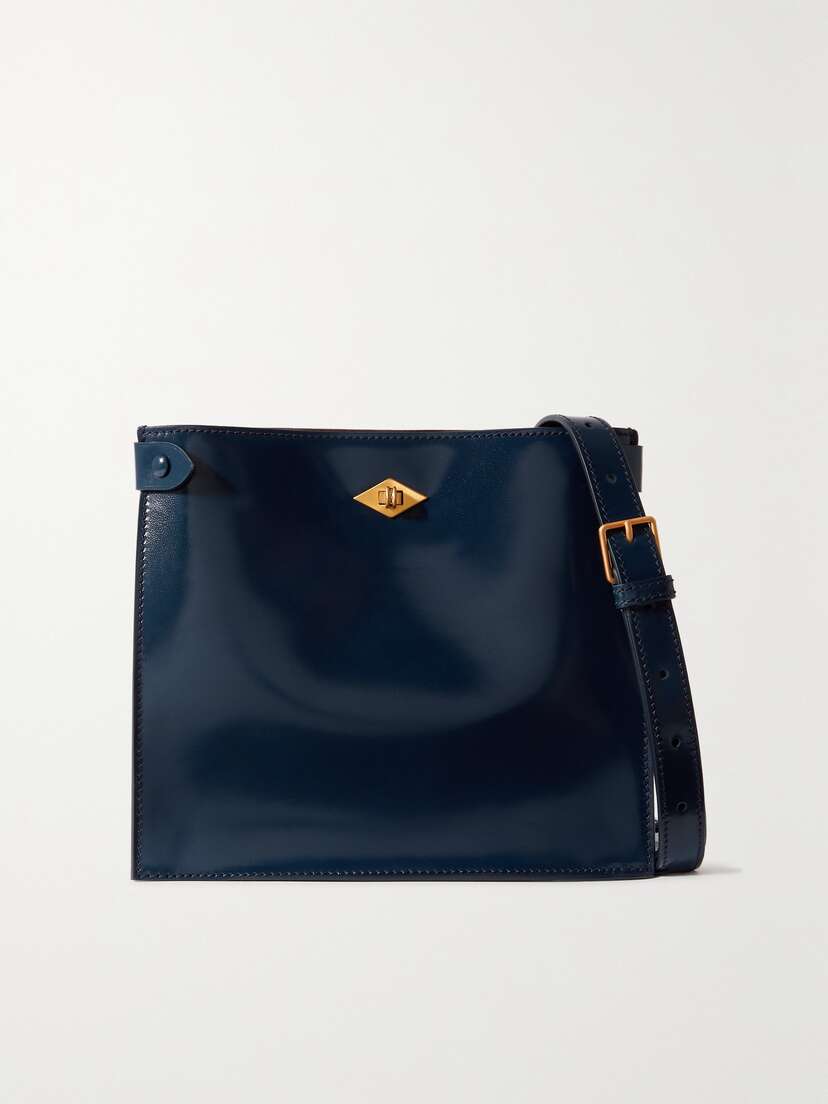 Métier Stowaway Glossed-leather Shoulder Bag