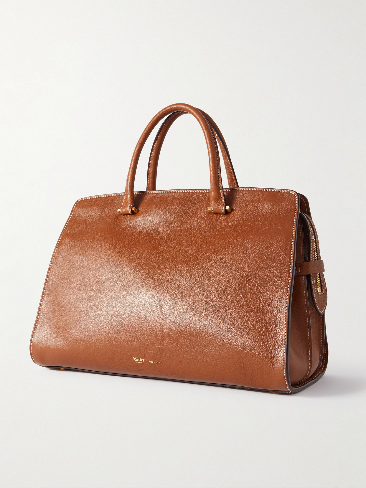 Metier Private Eye Medium Leather Tote In Brown