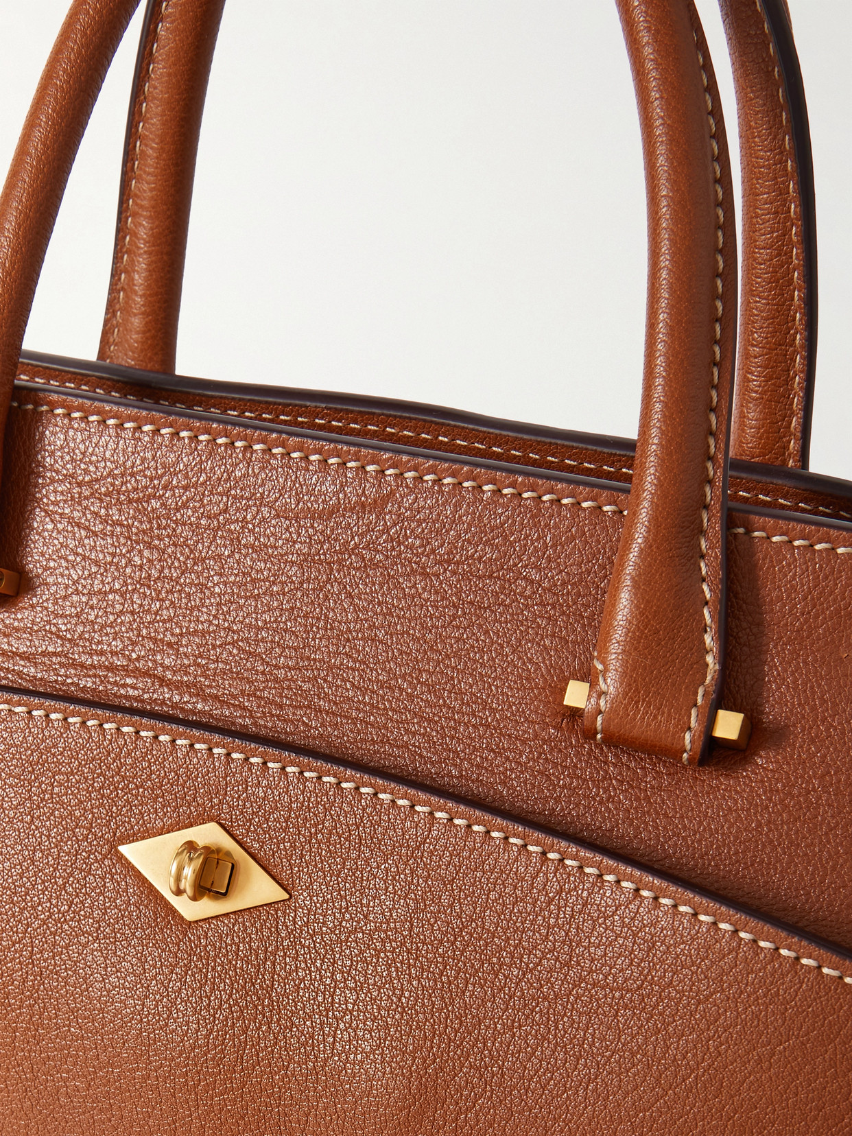Metier Private Eye Medium Leather Tote In Brown