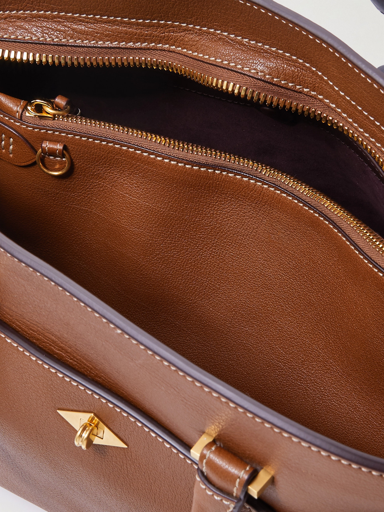 Metier Private Eye Medium Leather Tote In Brown