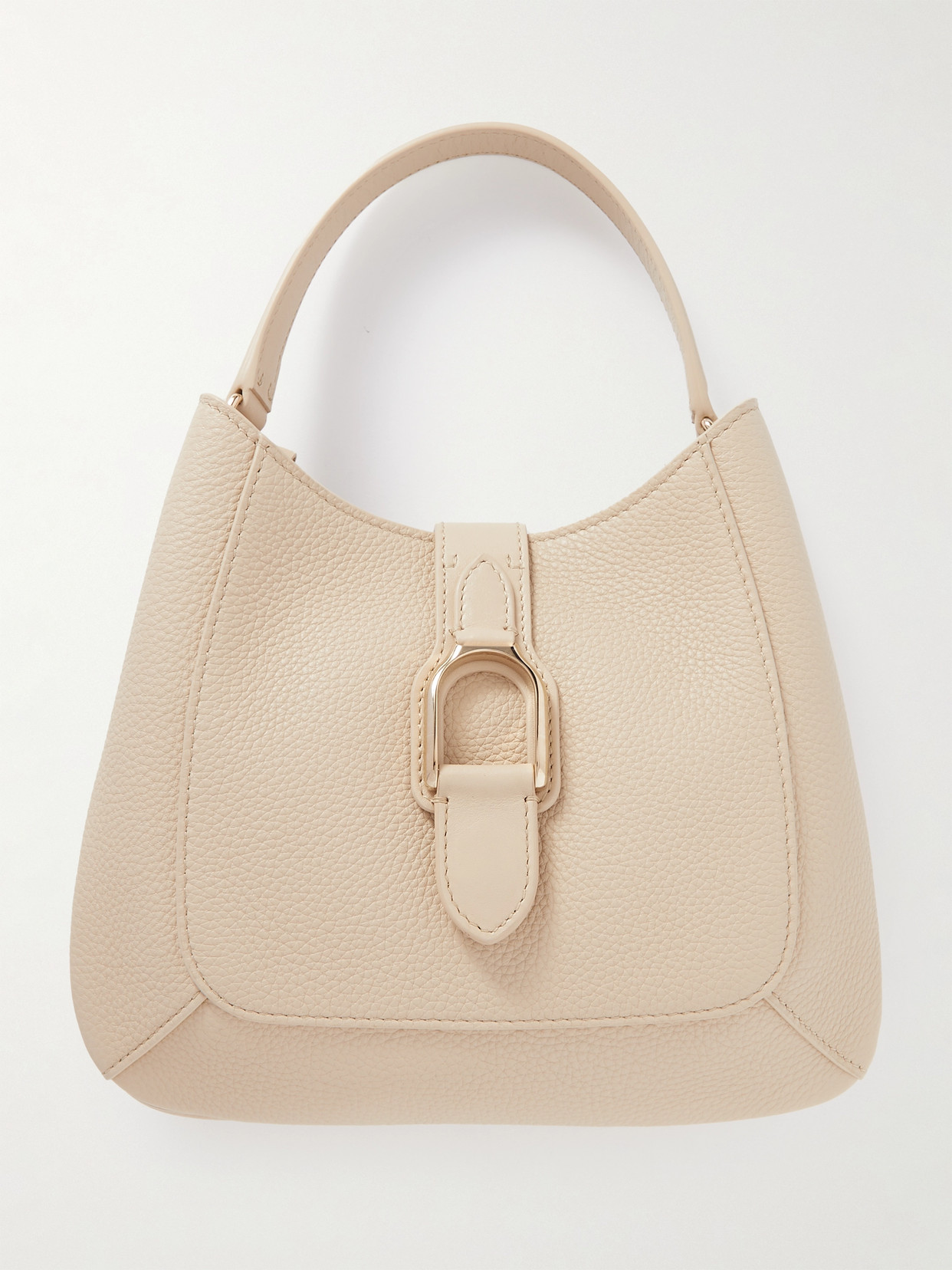 Ralph Lauren Welington Mini Textured-leather Shoulder Bag In Cream