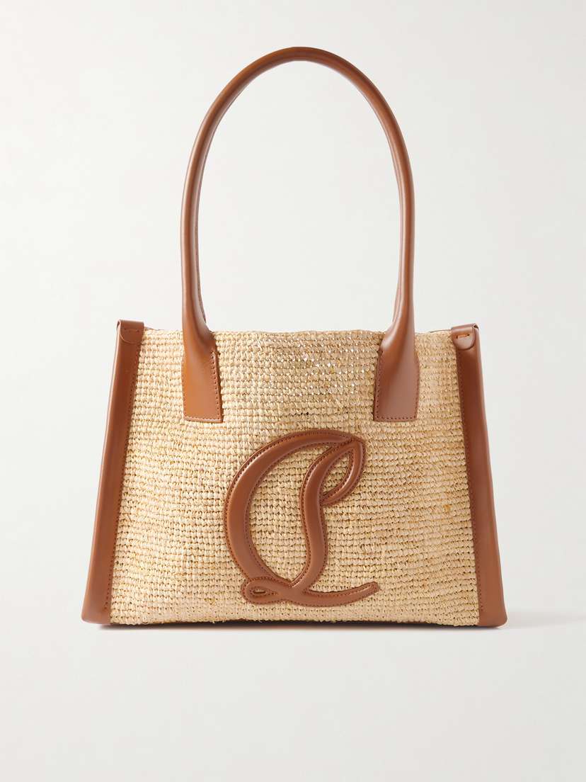 Christian Louboutin By My Side Small Leather-trimmed Raffia Tote