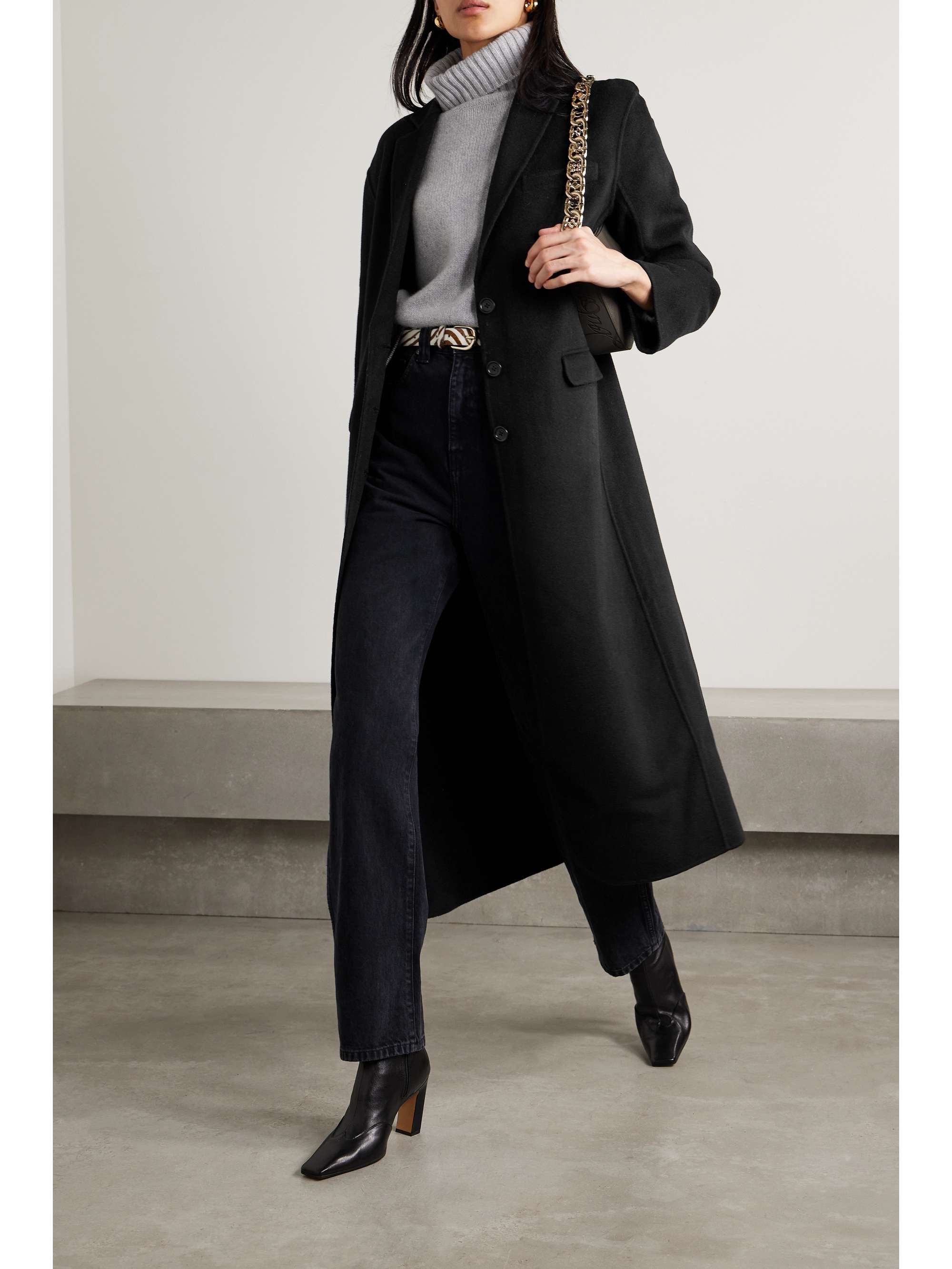 ANINE BING Quinn wool and cashmere-blend felt coat | NET-A-PORTER