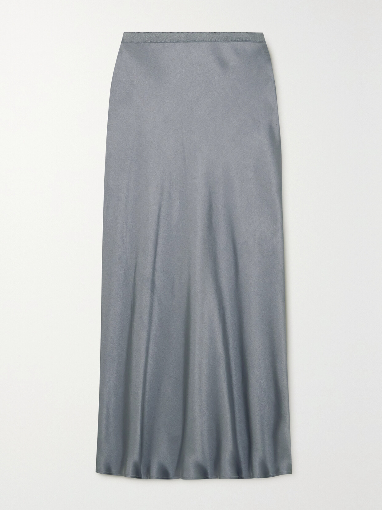 Shop Anine Bing Bar Silk-satin Midi Skirt In Gray