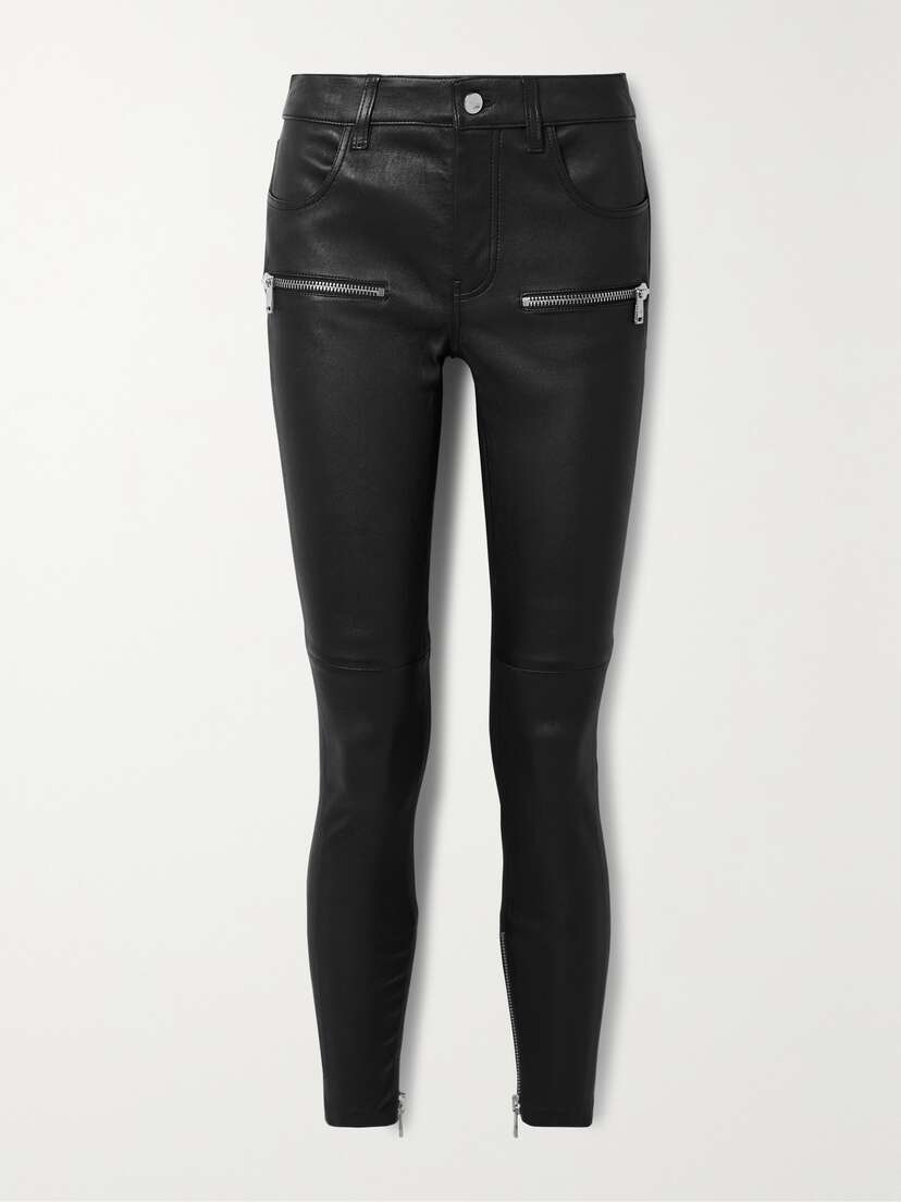 Anine Bing Remy Zip-detailed Leather Skinny Pants