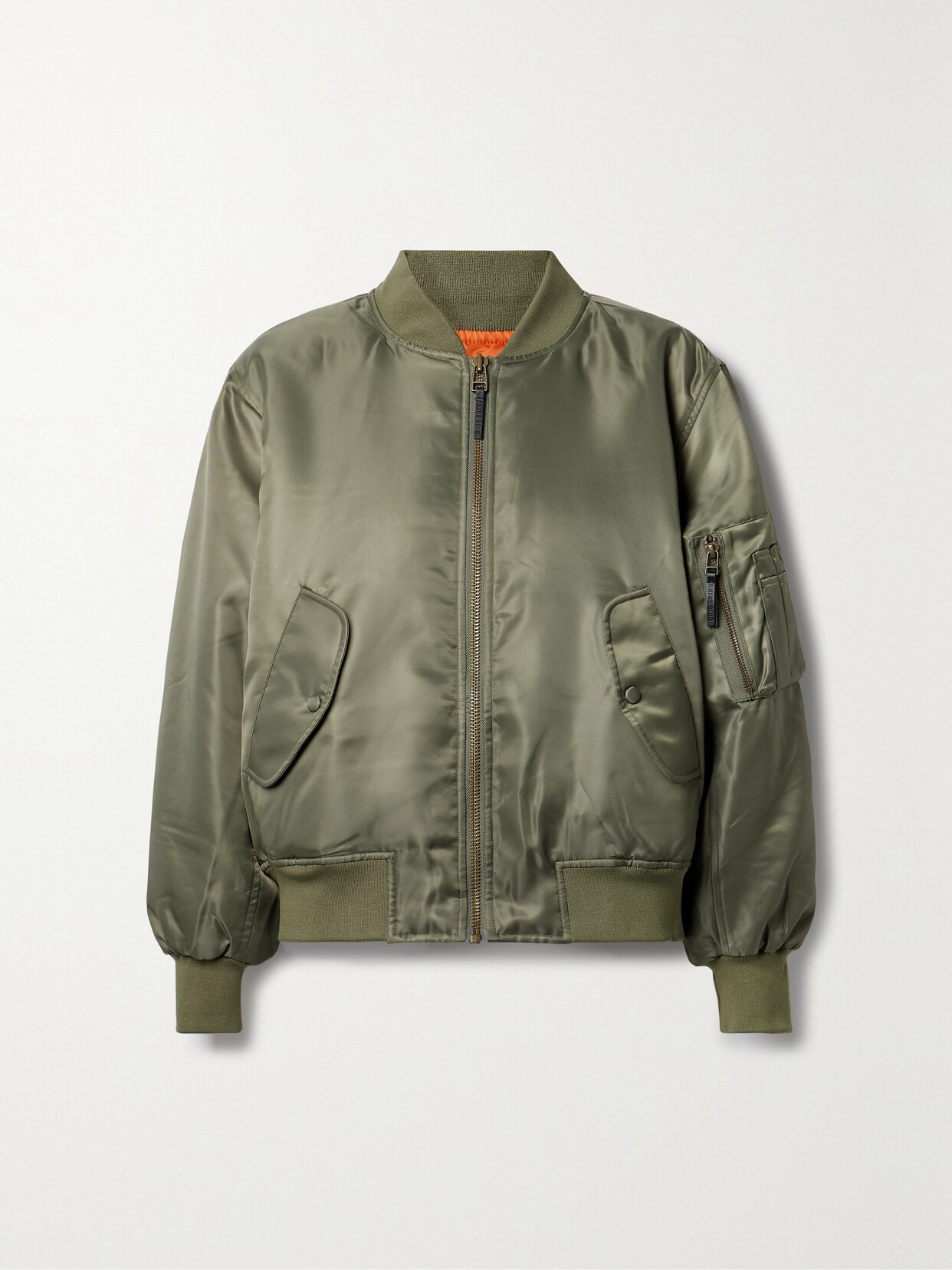 Anine Bing - Leon Satin Bomber Jacket - Green