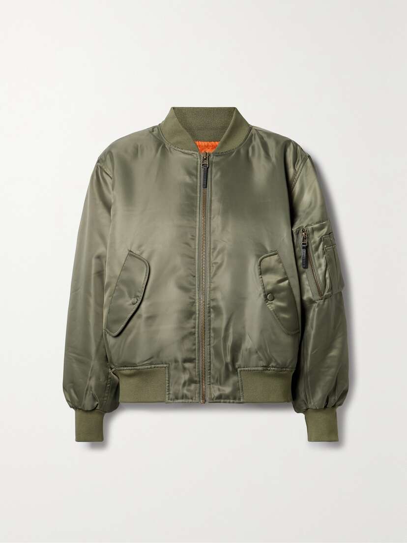 Anine Bing Leon Satin Bomber Jacket
