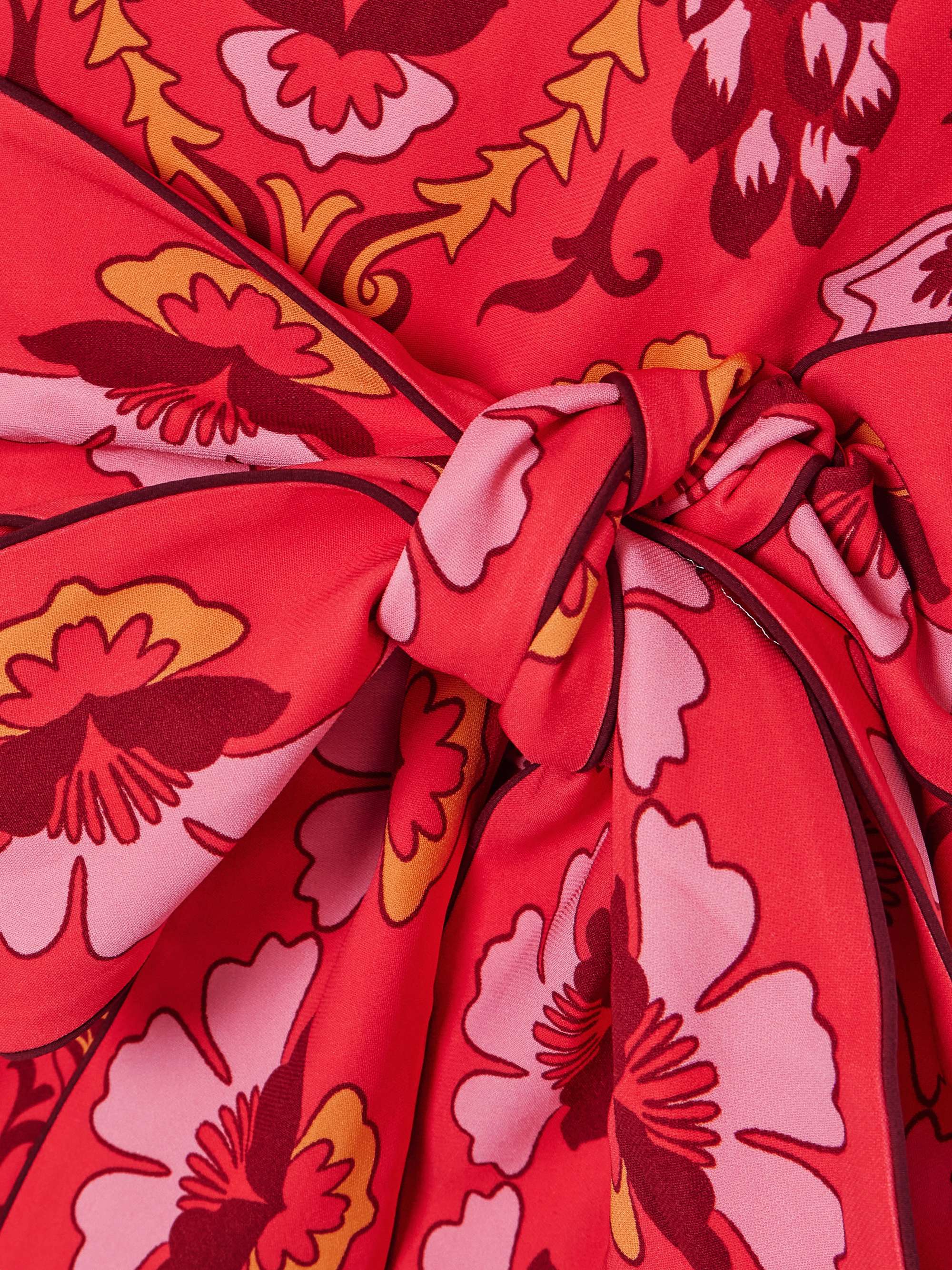 CARA CARA Lucia belted floral-print one-shoulder stretch-crepe maxi dress
