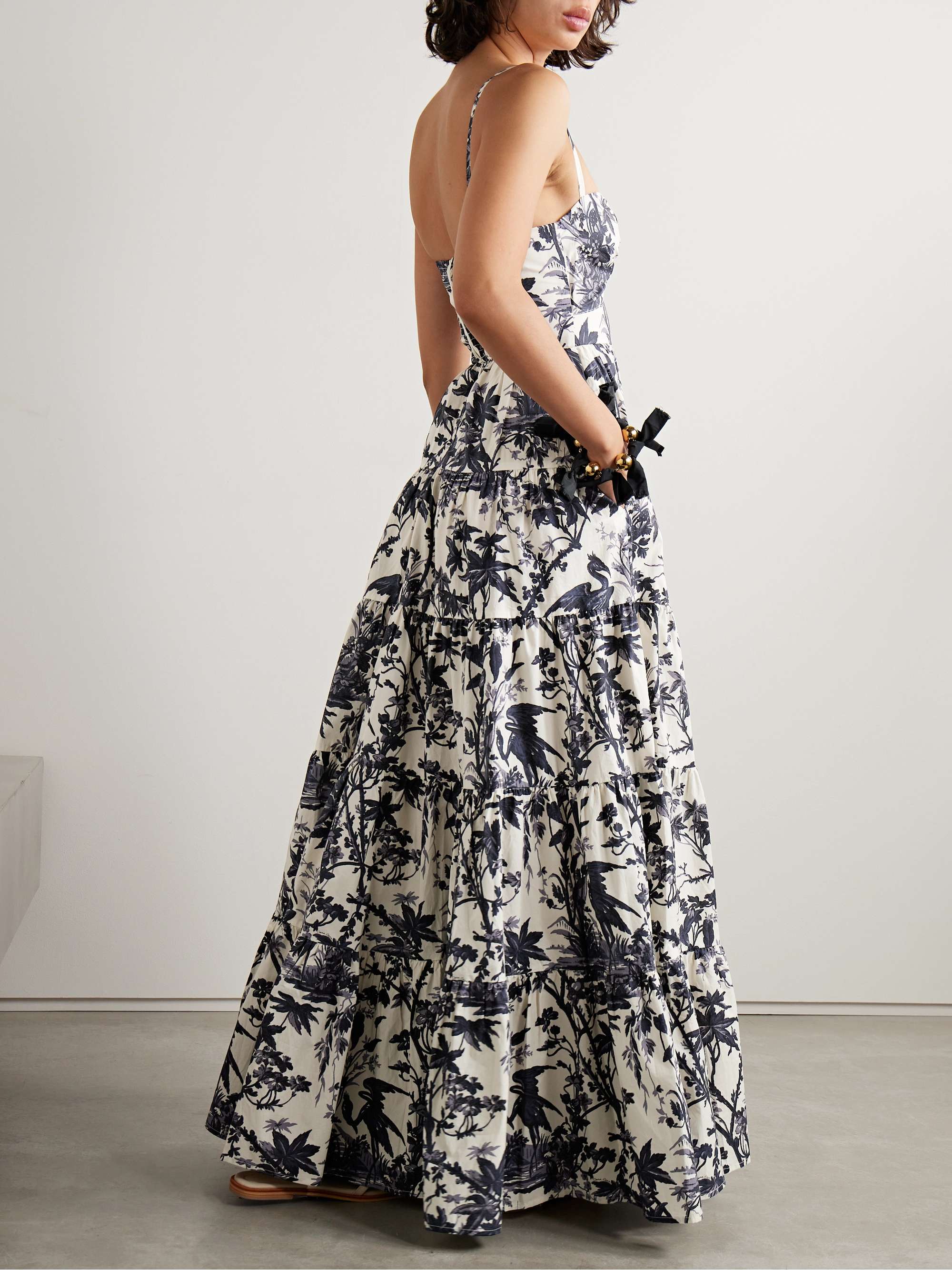 CARA CARA Delilah tiered floral-print cotton-poplin maxi dress