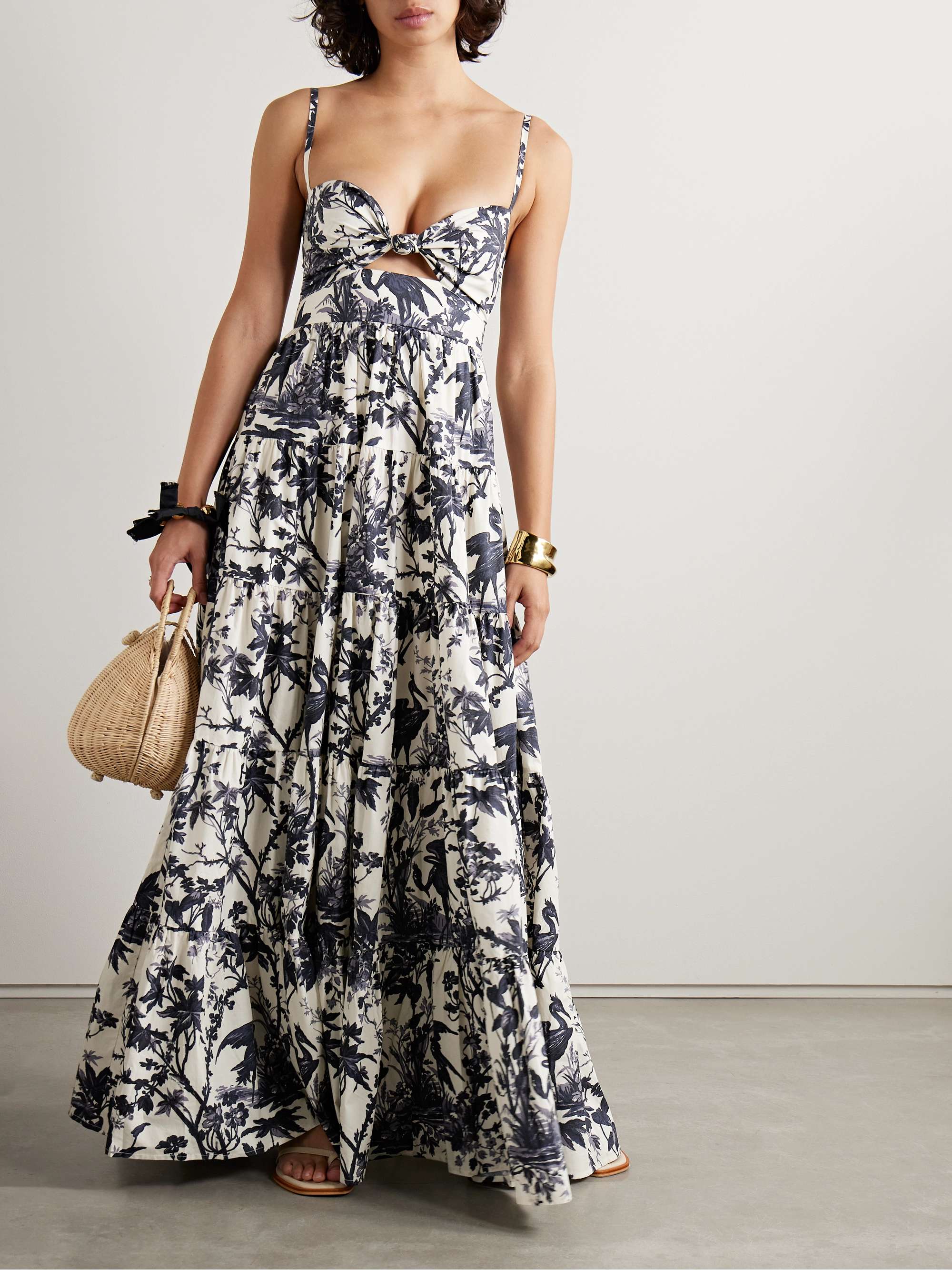 CARA CARA Delilah tiered floral-print cotton-poplin maxi dress