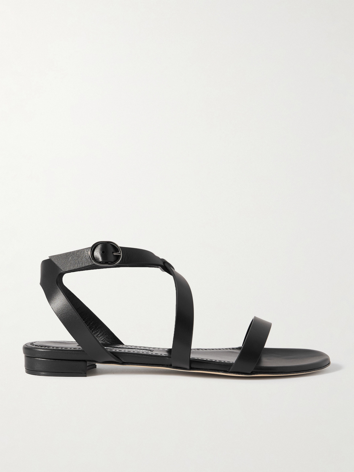 Manolo Blahnik - Magalou Leather Sandals - Black