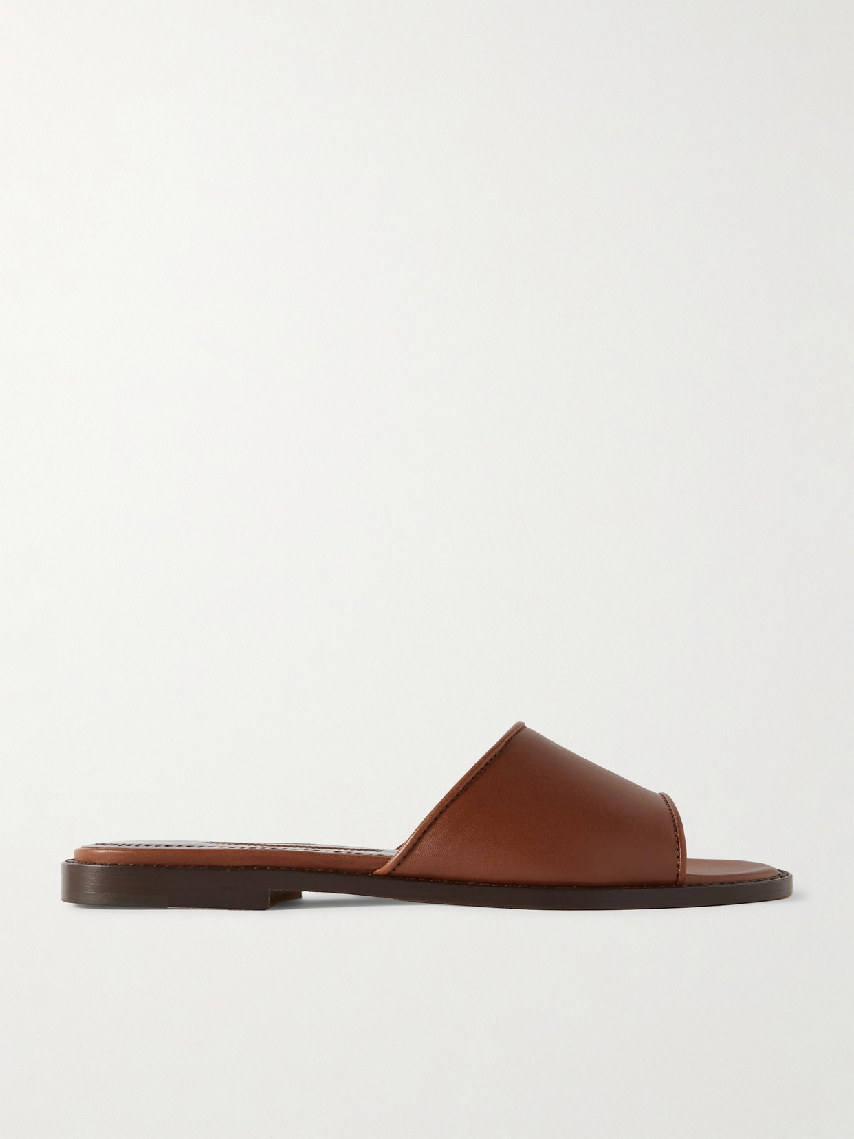 Manolo Blahnik Safianu 10 Leather Mules - Brown
