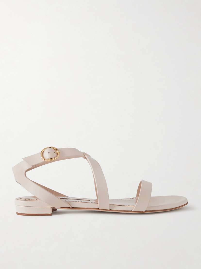 Manolo Blahnik Magalou Leather Sandals