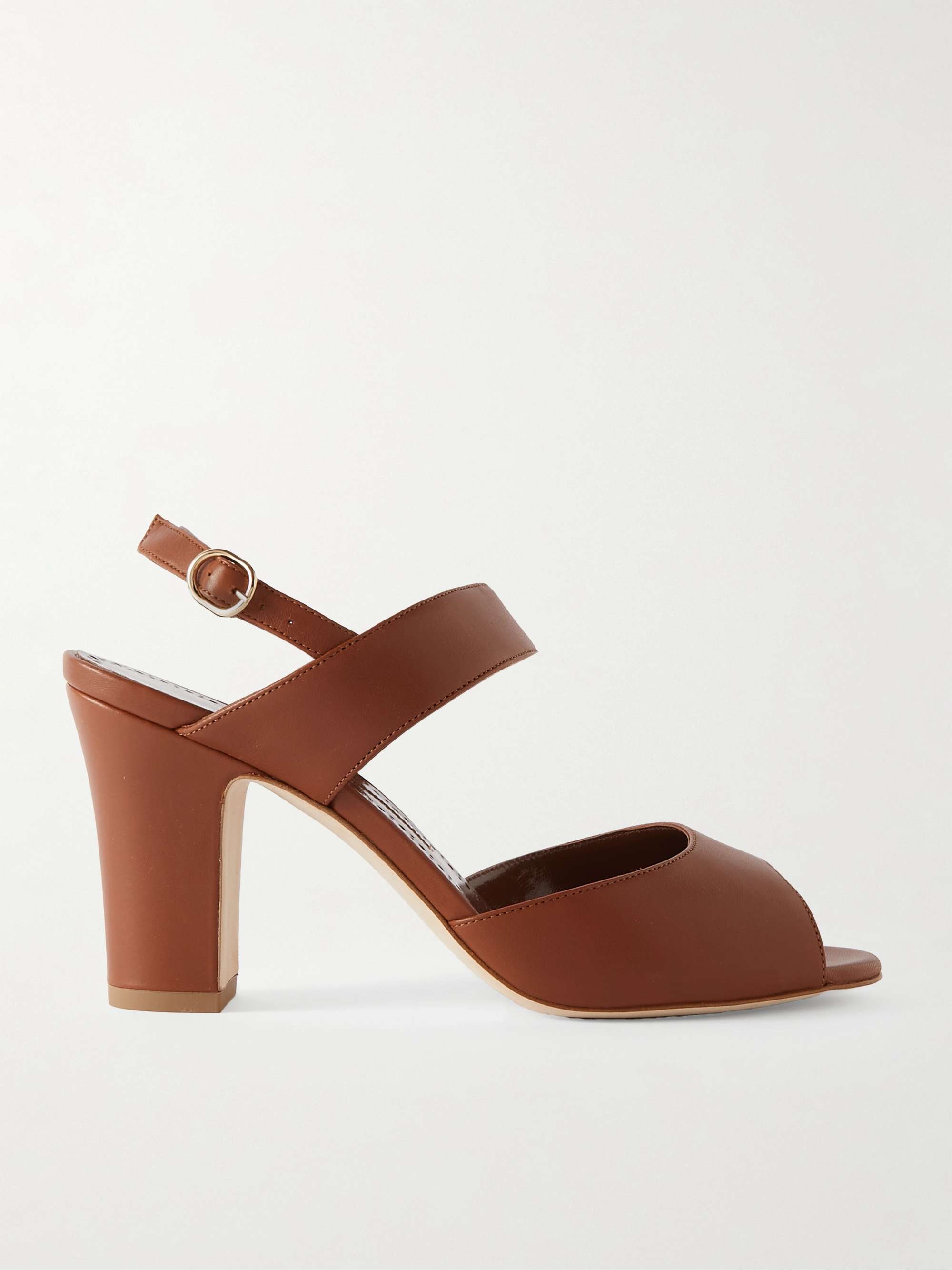 MANOLO BLAHNIK Khiko 90 leather slingback sandals | NET-A-PORTER