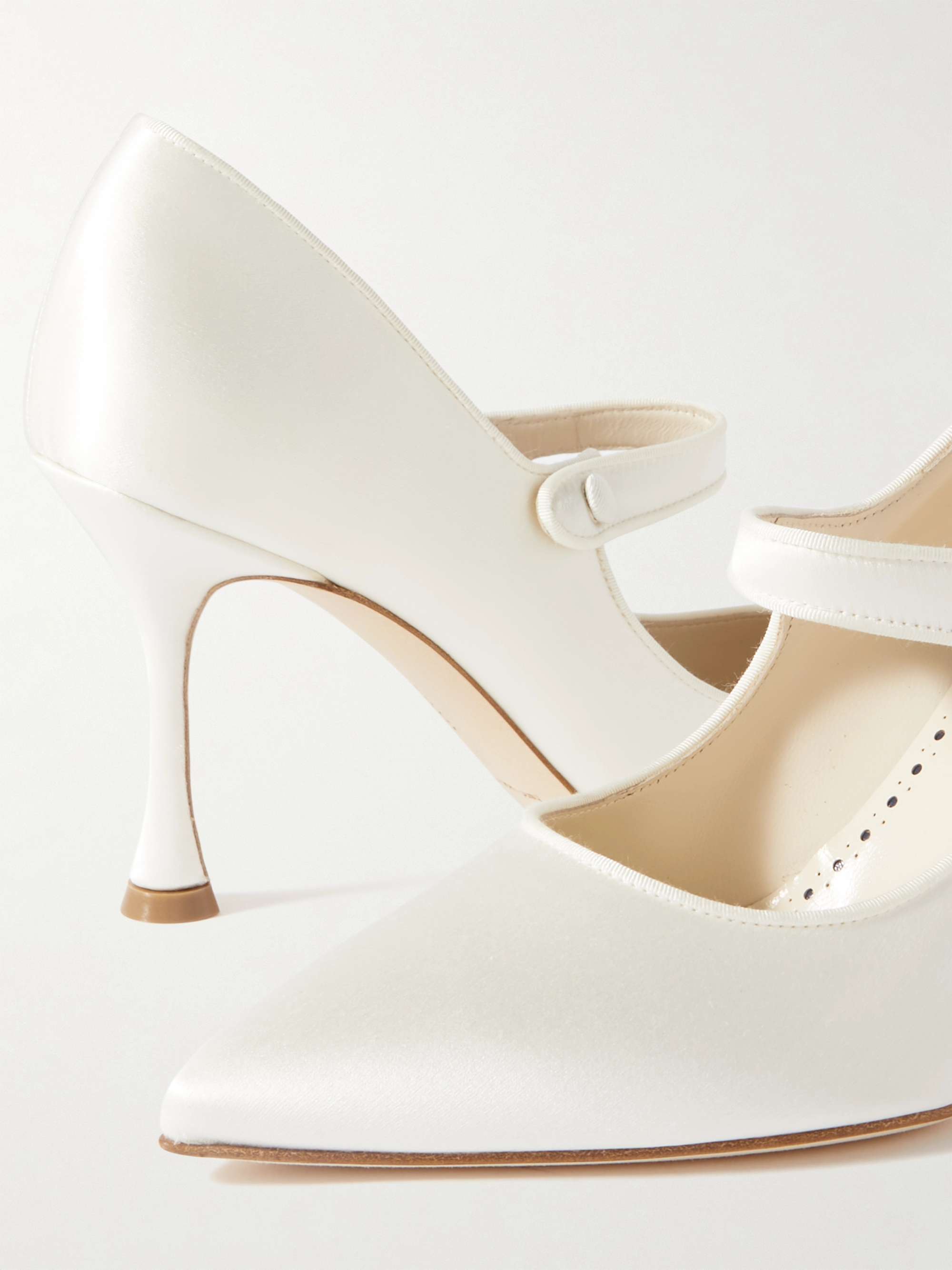 MANOLO BLAHNIK Campari Bridal 90 サテン メリージェーン MANOLO BLAHNIK Campari Bridal 90 サテン メリージェーン