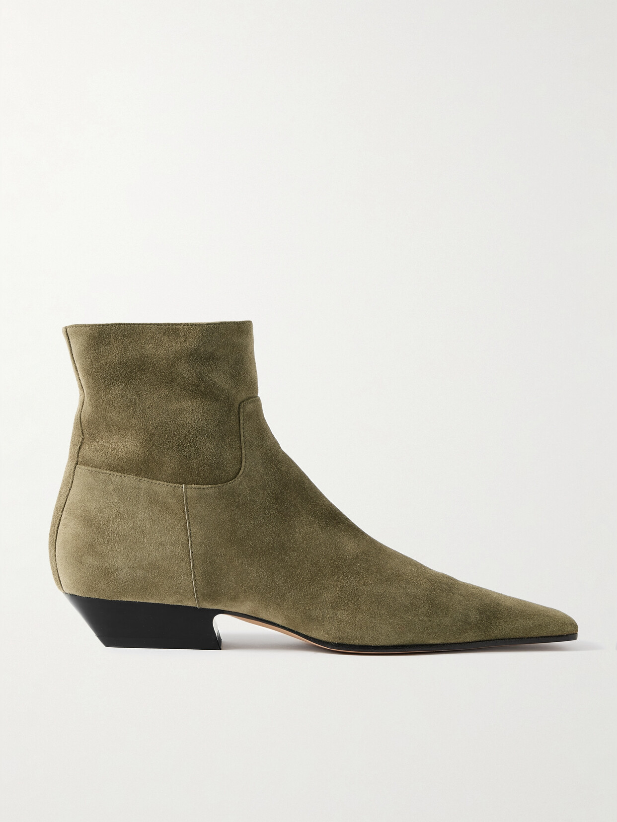 Shop Khaite Marfa Suede Ankle Boots In Neutrals