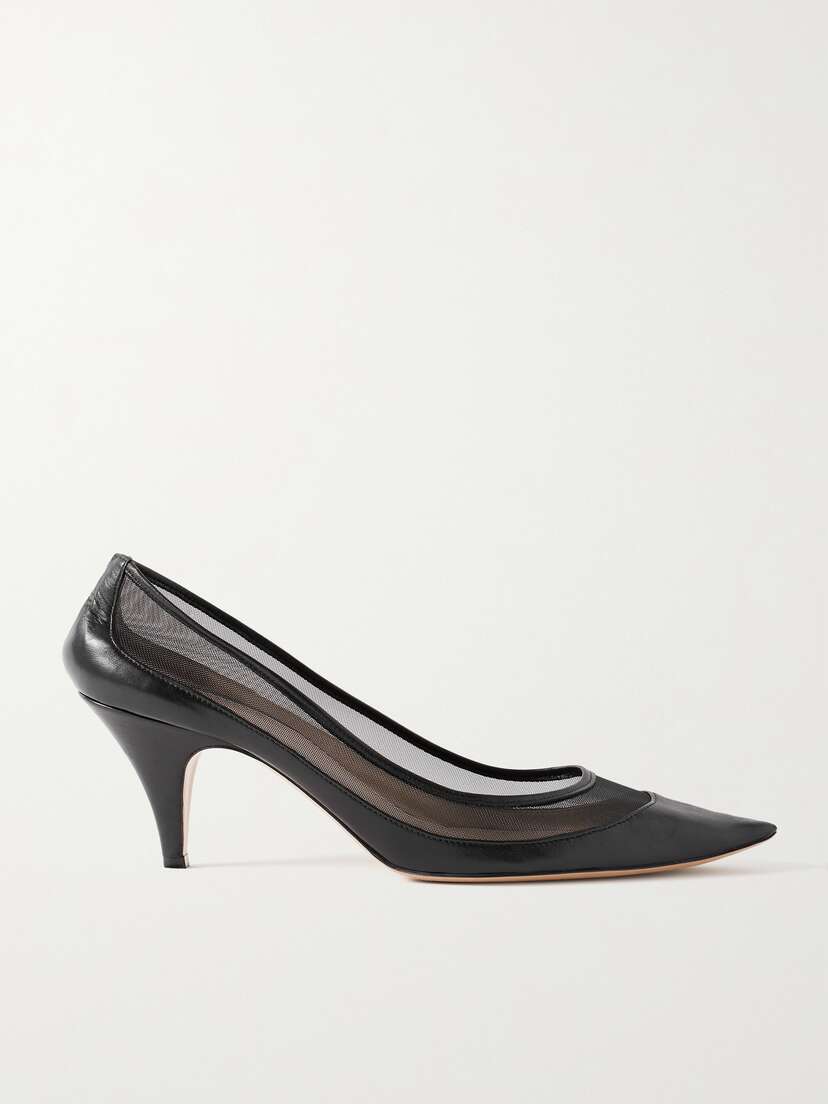 Khaite River Iconic Mesh And Leather Pumps