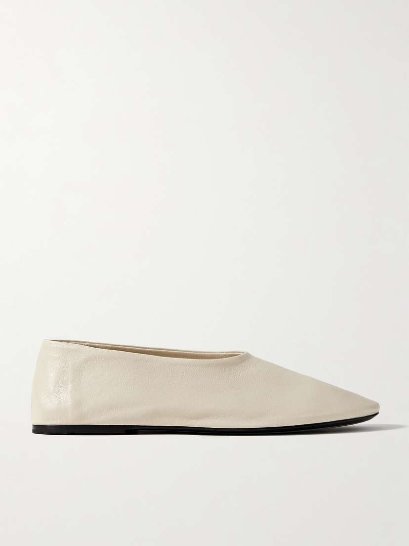Khaite | 30K73U574LQ | White | Maiden Leather Flats_ | $528