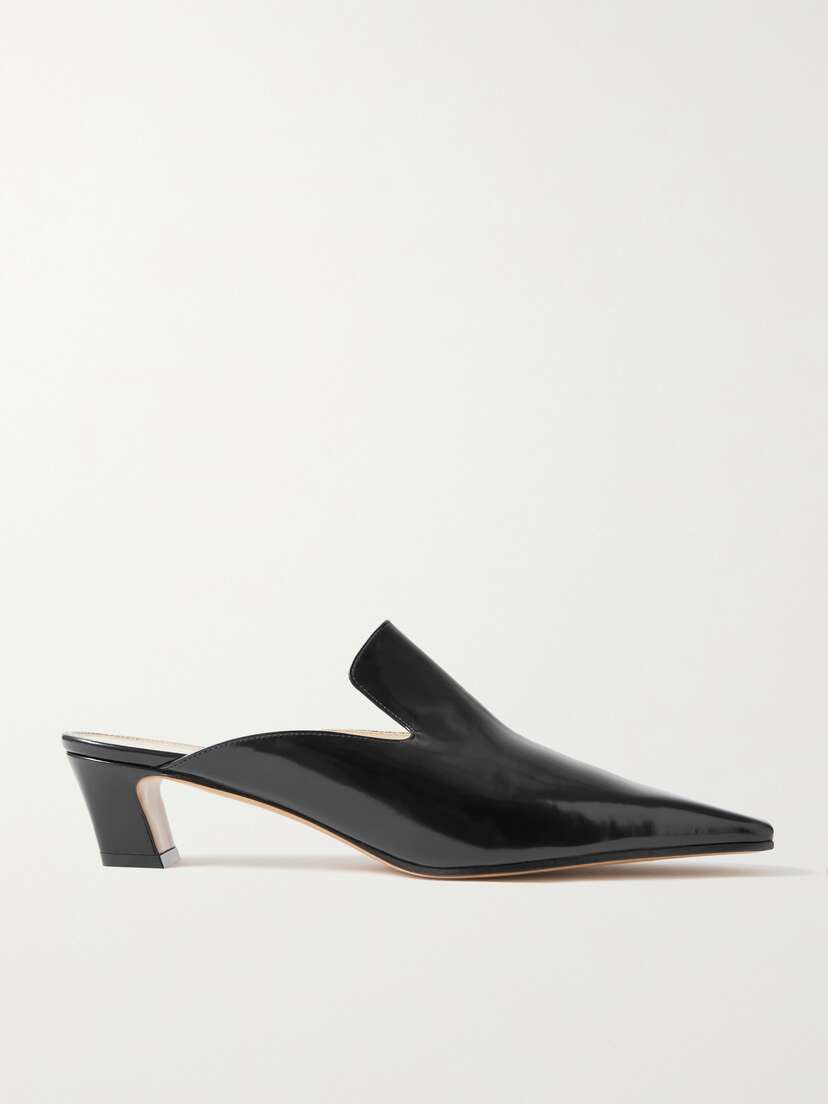 Khaite Marfa Glossed-leather Mules
