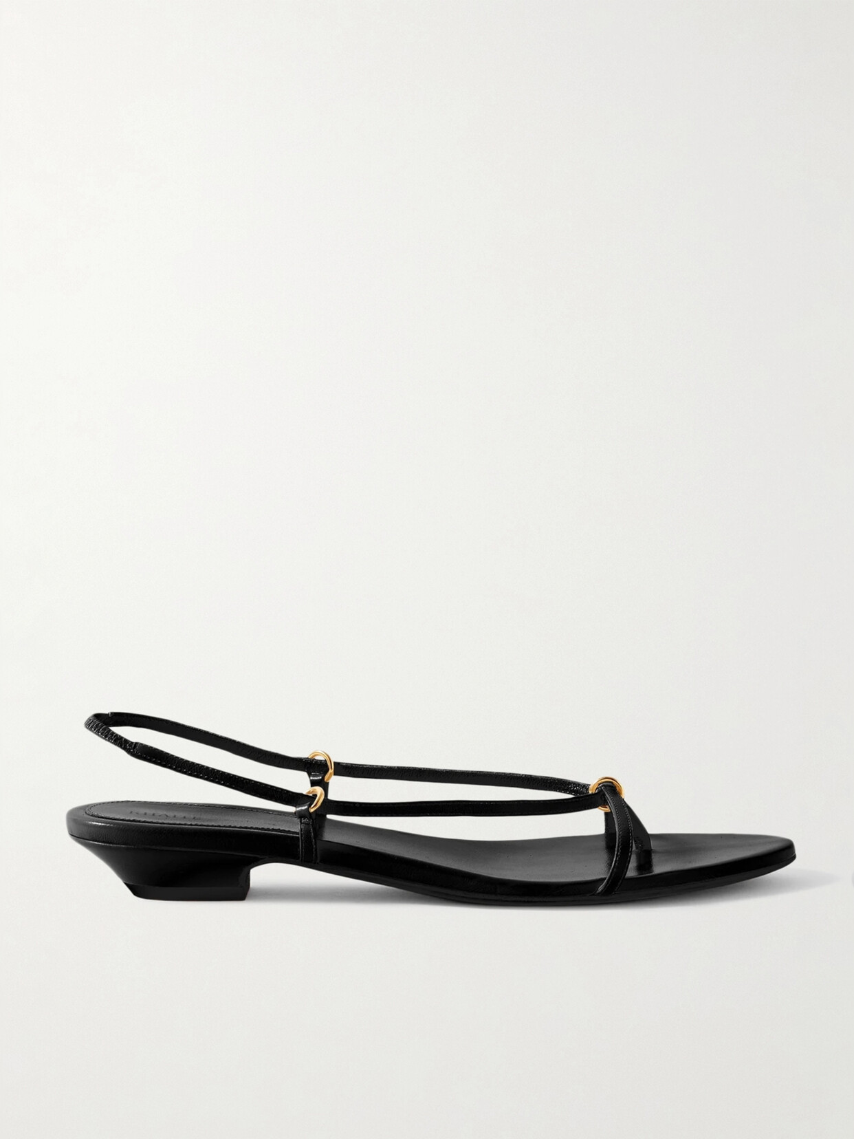 Khaite Marion Strap Flat Sandal In Black